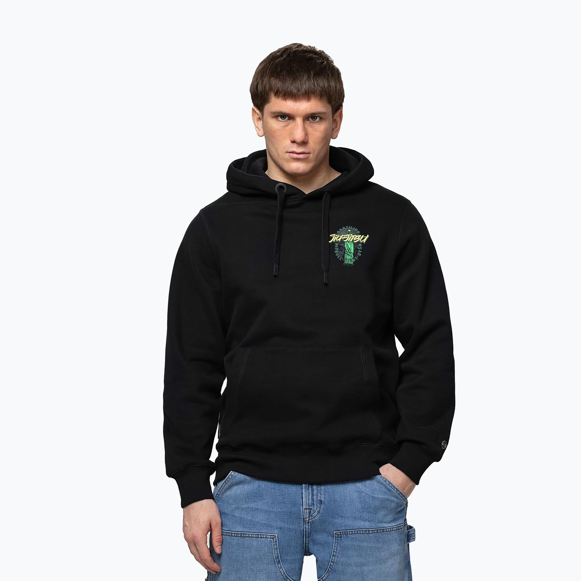 Bluză pentru bărbați Pitbull Bjj Fight Dvsn Hooded black
