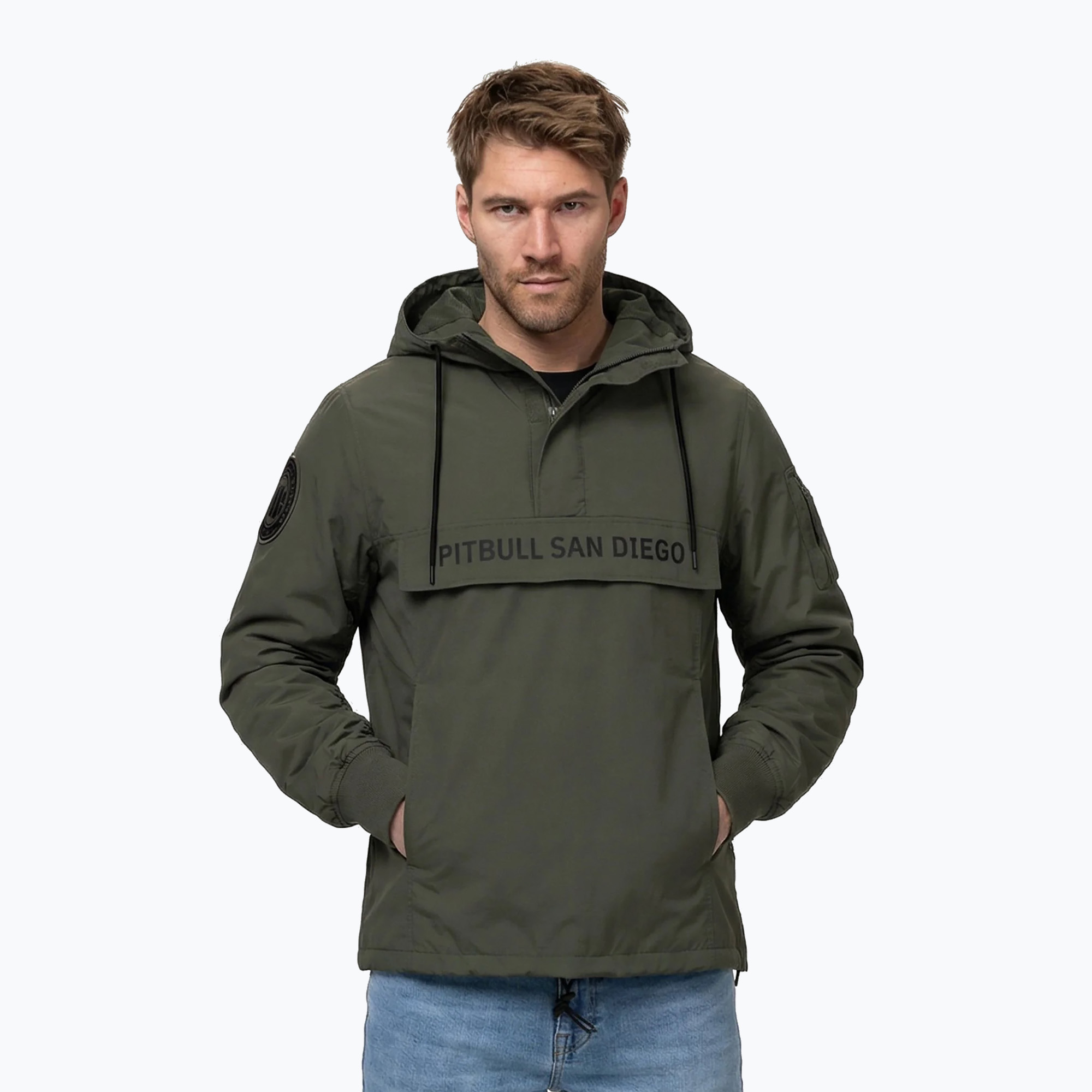 Geacă pentru bărbați Pitbull Meandro Kangaroo dark olive