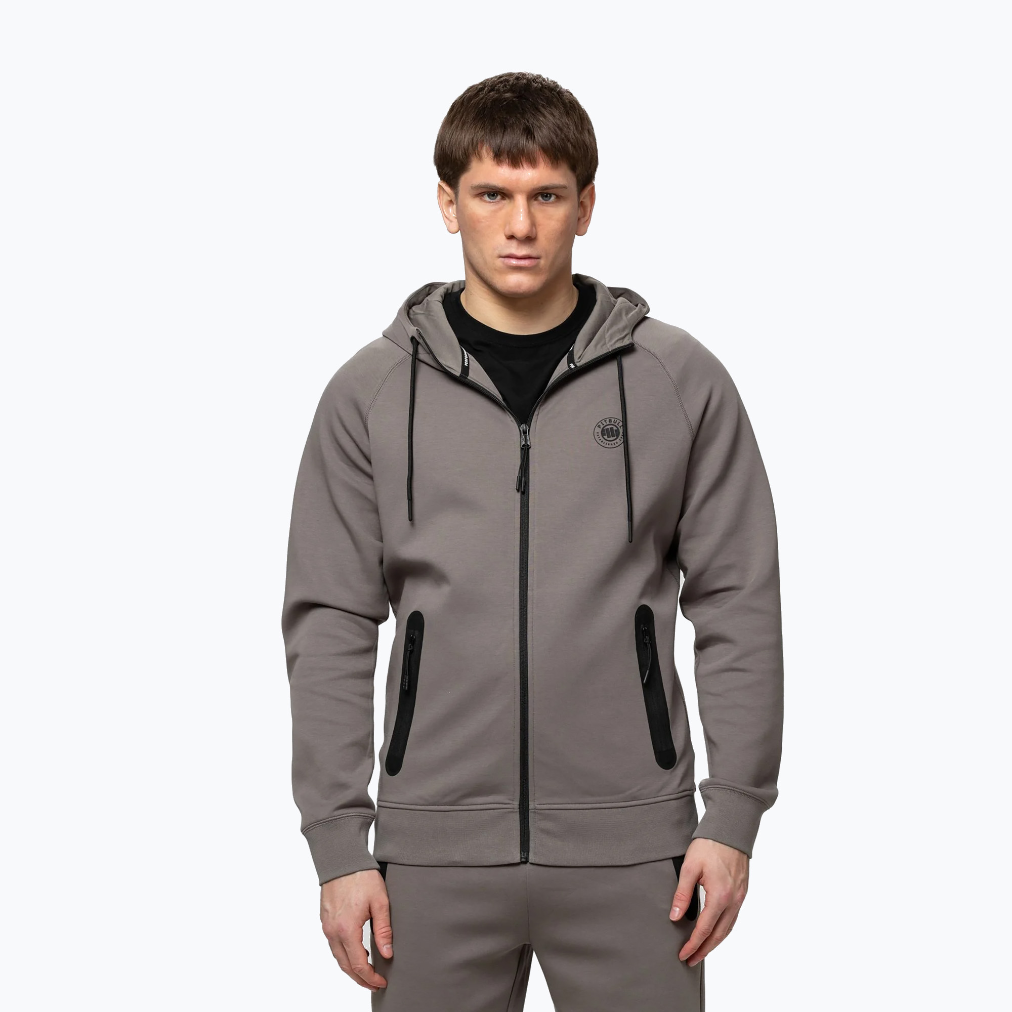 Мъжки суитшърт Pitbull Dogwood Hooded Zip Sweatshirt taupe