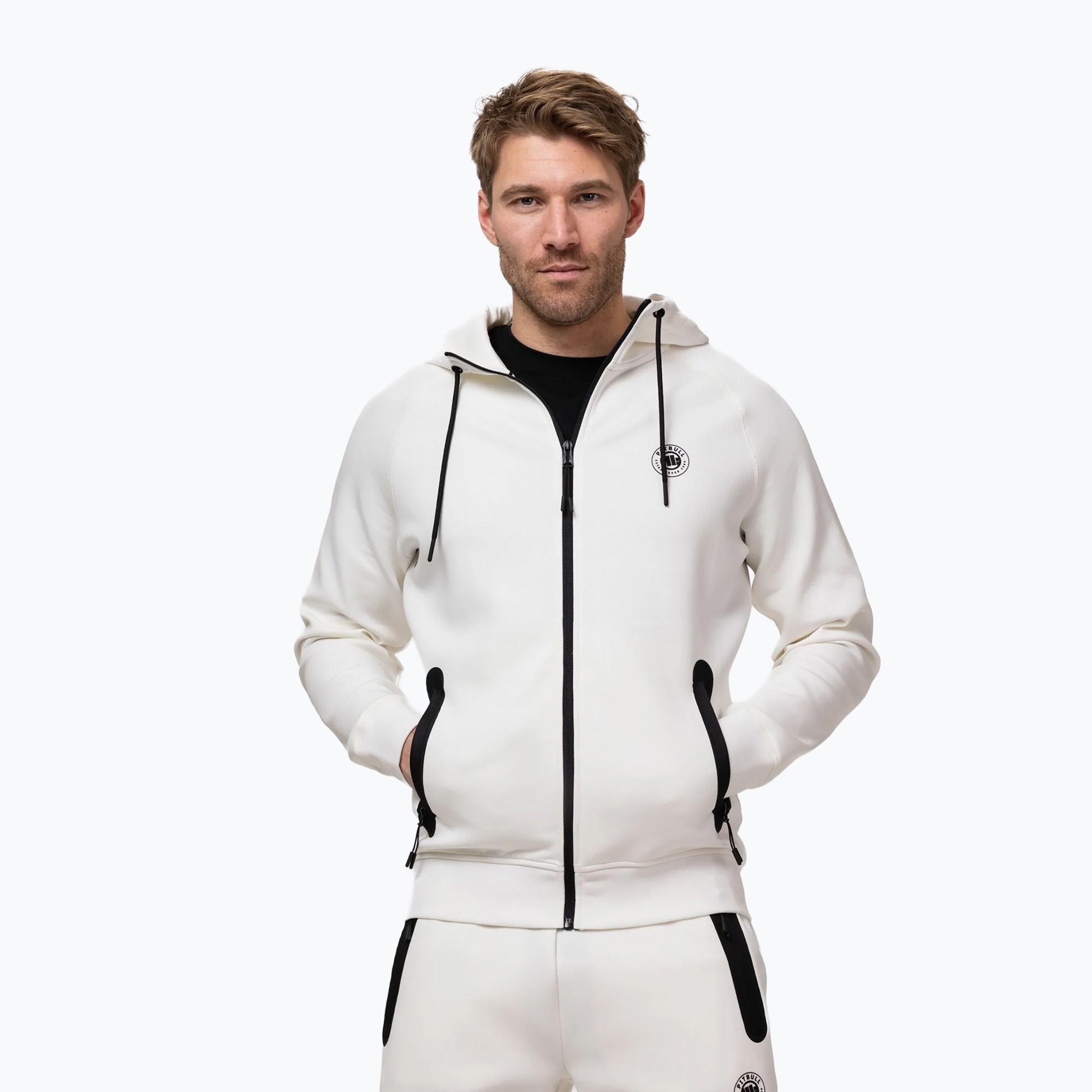 Мъжки суитшърт Pitbull Dogwood Hooded Zip Sweatshirt off white