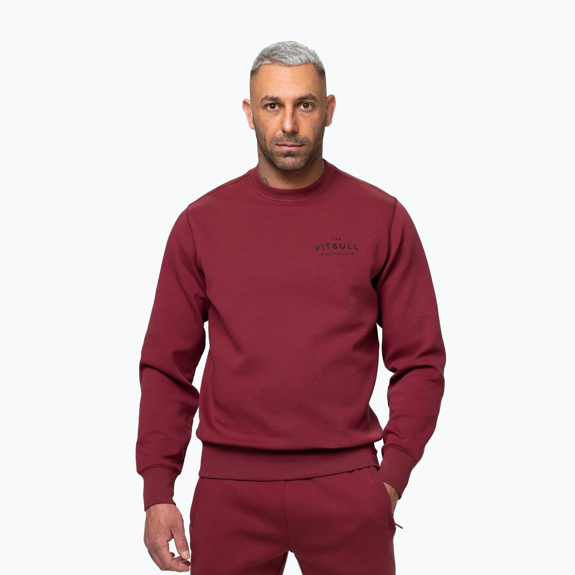 Мъжки суитшърт Pitbull Sampson Crewneck Sweatshirt burgundy