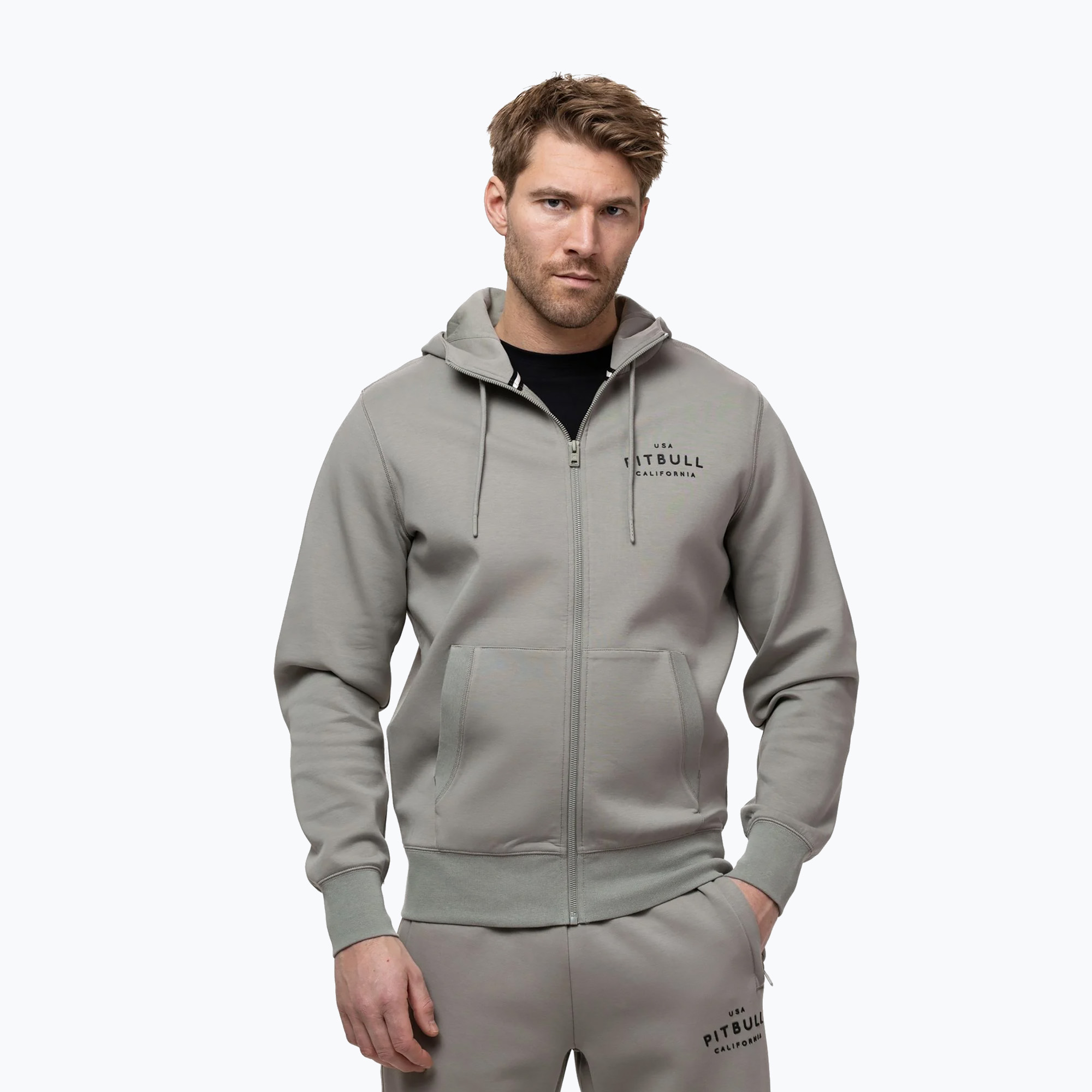 Мъжки суитшърт Pitbull Sampson Hooded Zip Sweatshirt grey/harbour