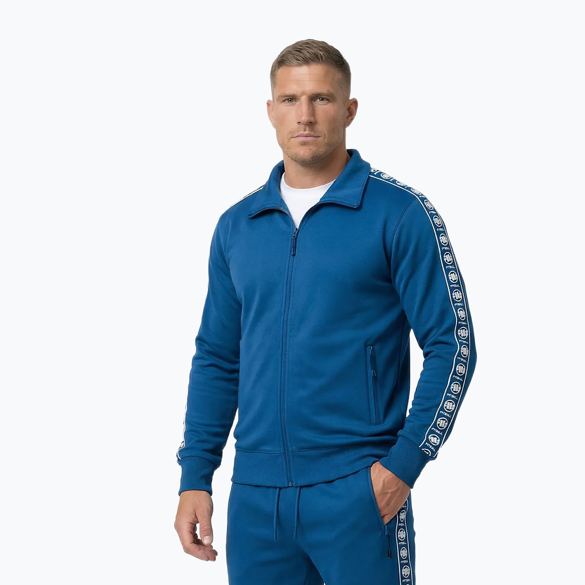 Мъжки суитшърт Pitbull Track Jacket Powers azure blue