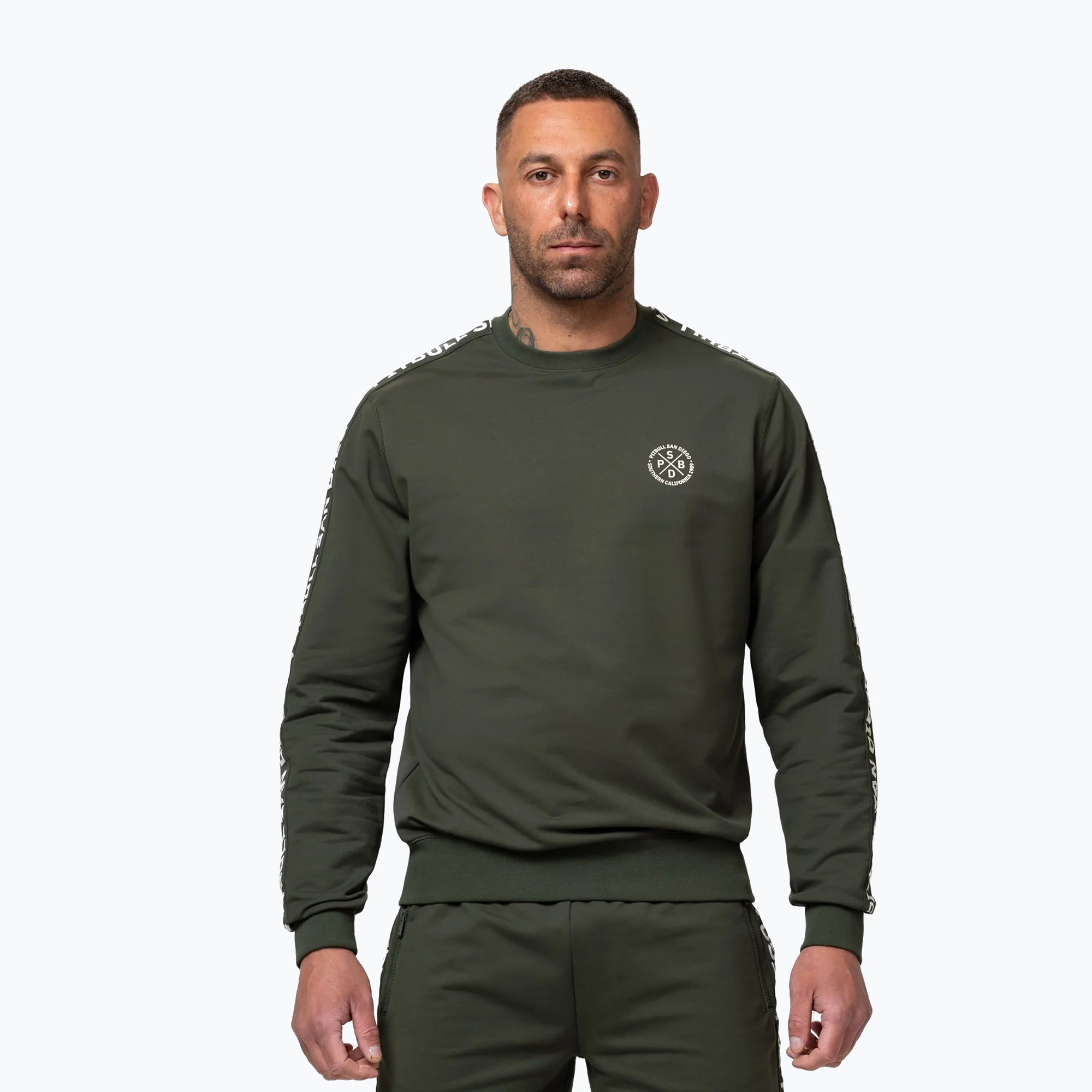 Мъжки суитшърт Pitbull Tape Parker Crewneck old green