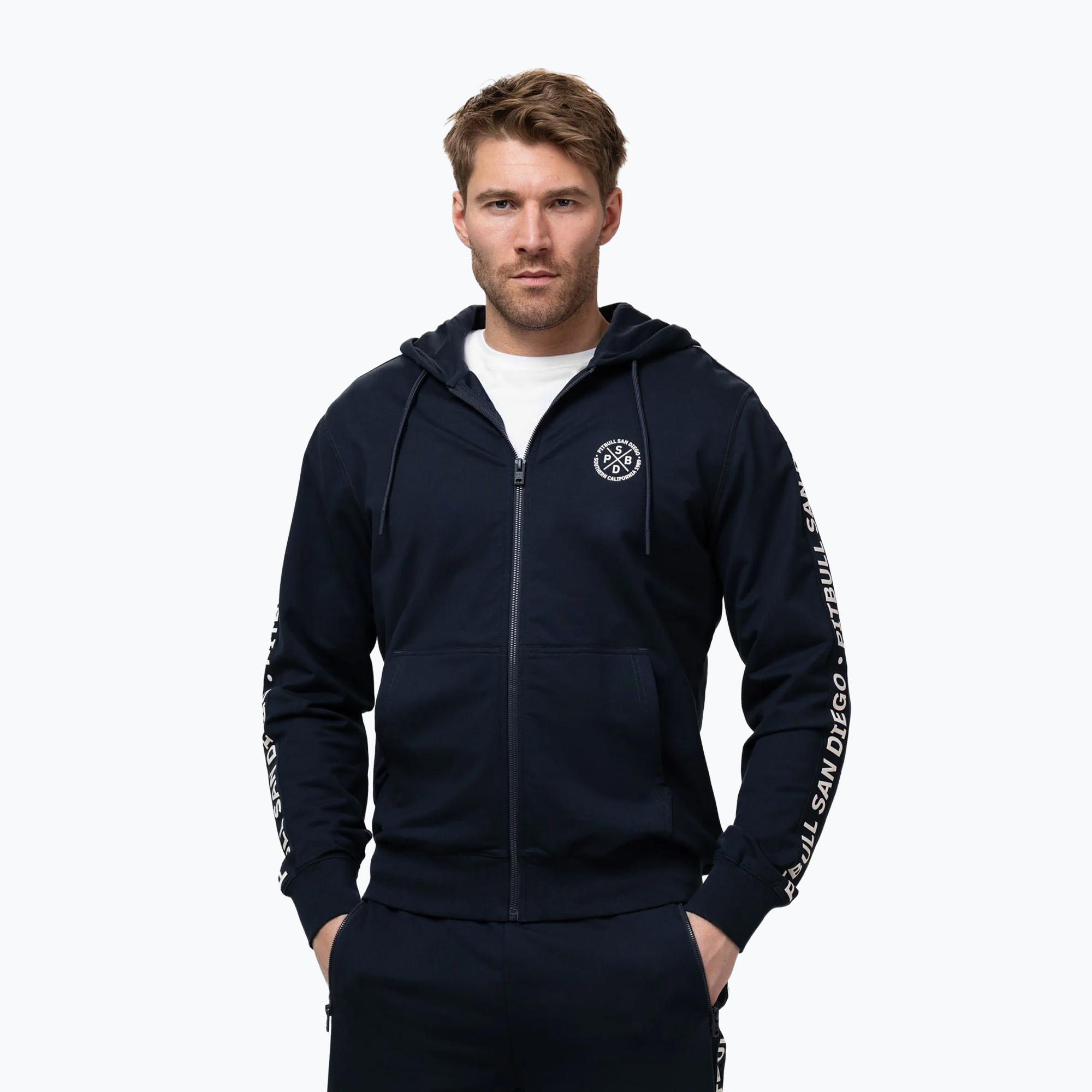 Мъжки суитшърт Pitbull Tape Parker Hooded Zip dark navy