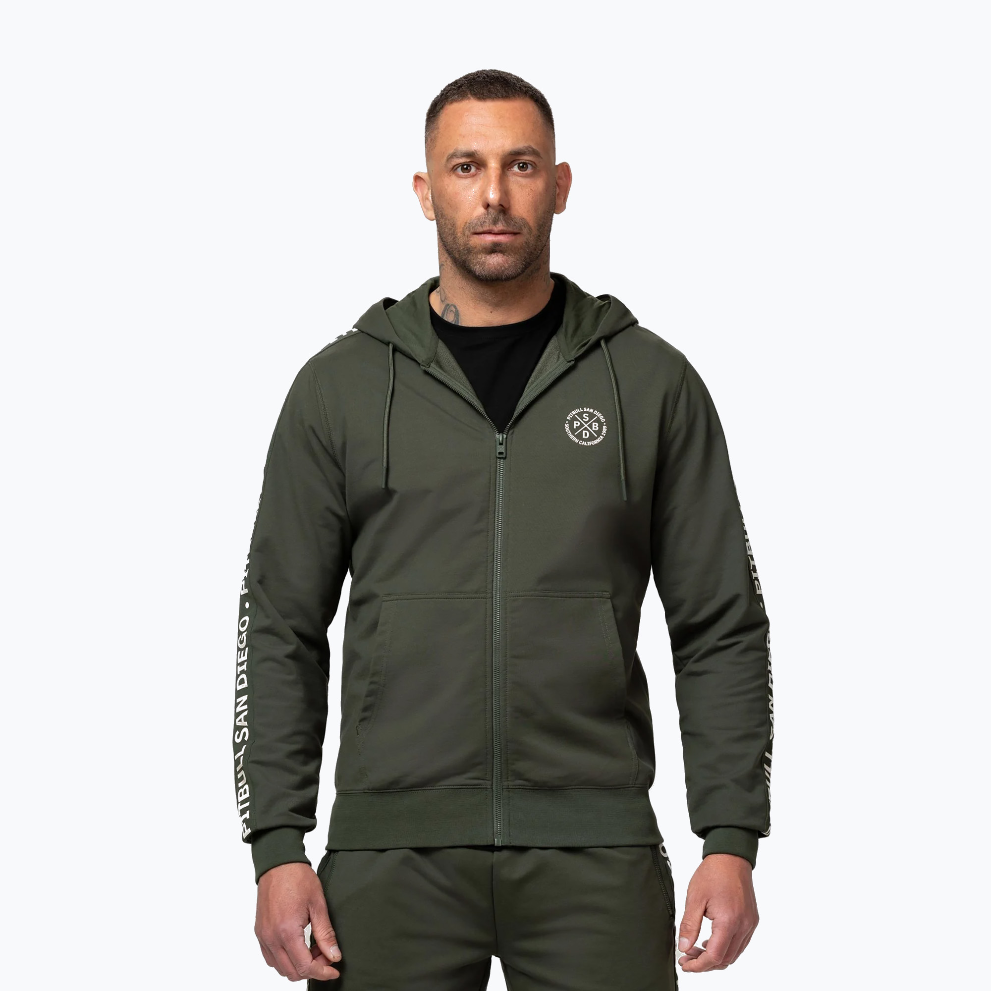 Мъжки суитшърт Pitbull Tape Parker Hooded Zip old green