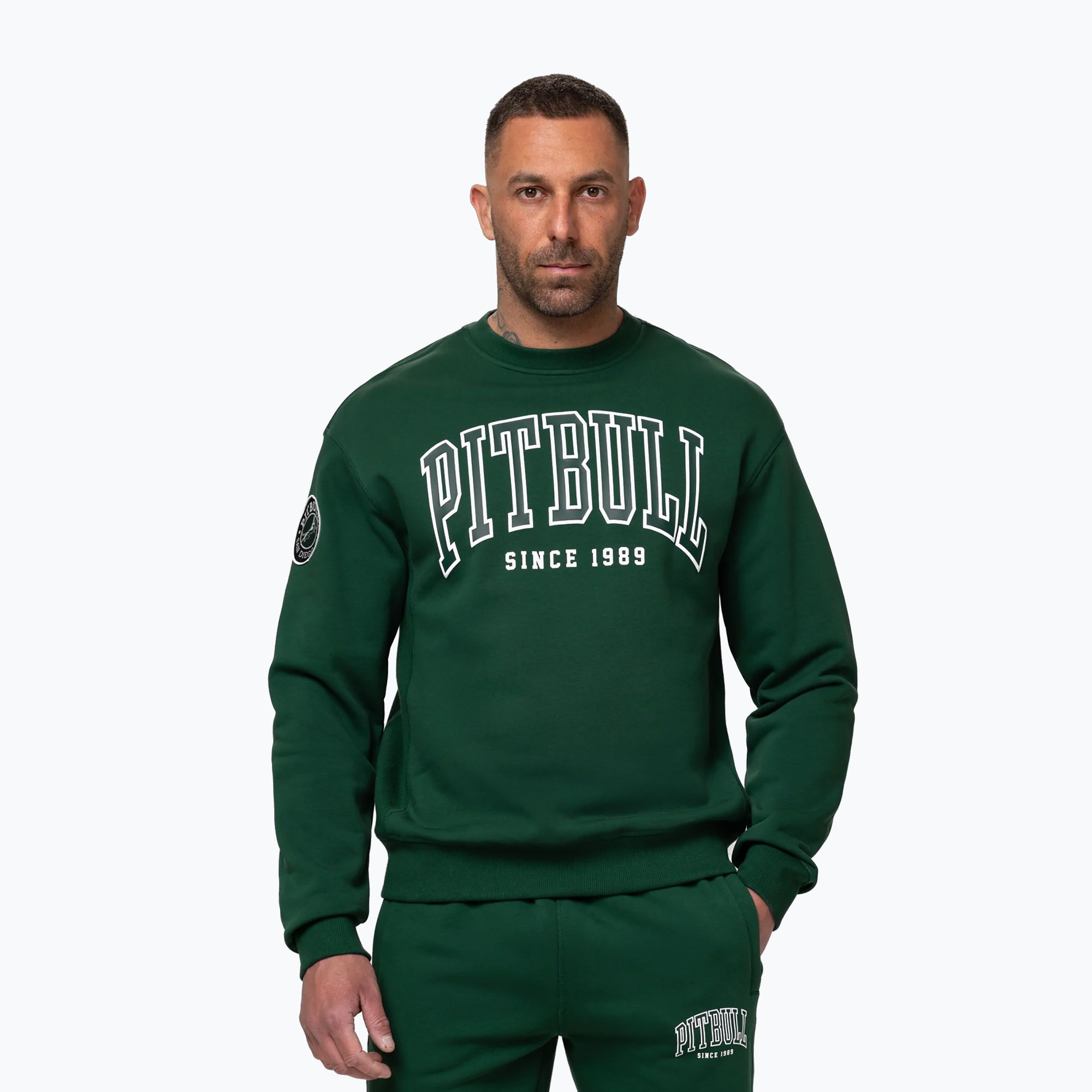 Мъжки суитшърт Pitbull Badger Crewneck hunter/green