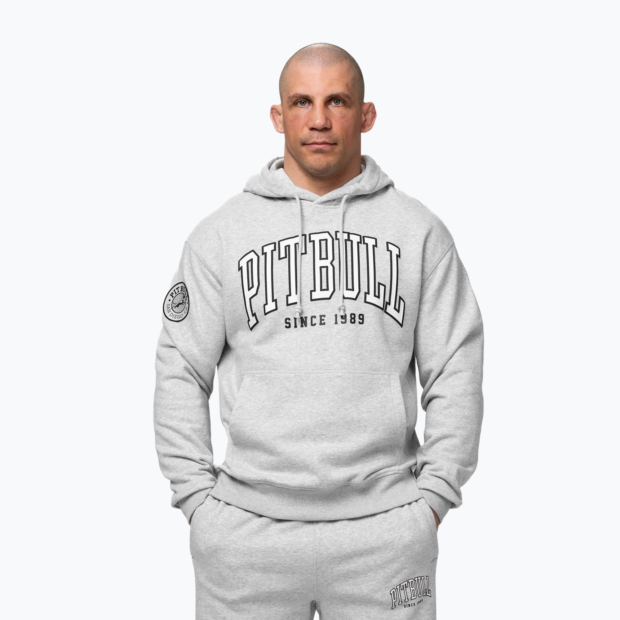 Pánska mikina Pitbull Badger Hooded grey/melange