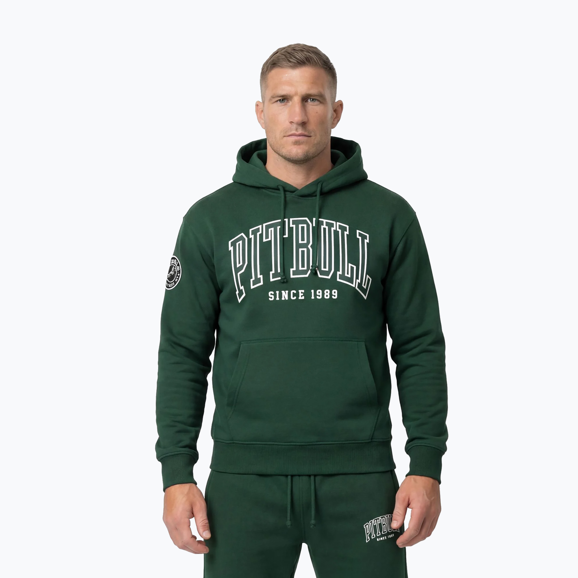 Pánska mikina Pitbull Badger Hooded hunter green