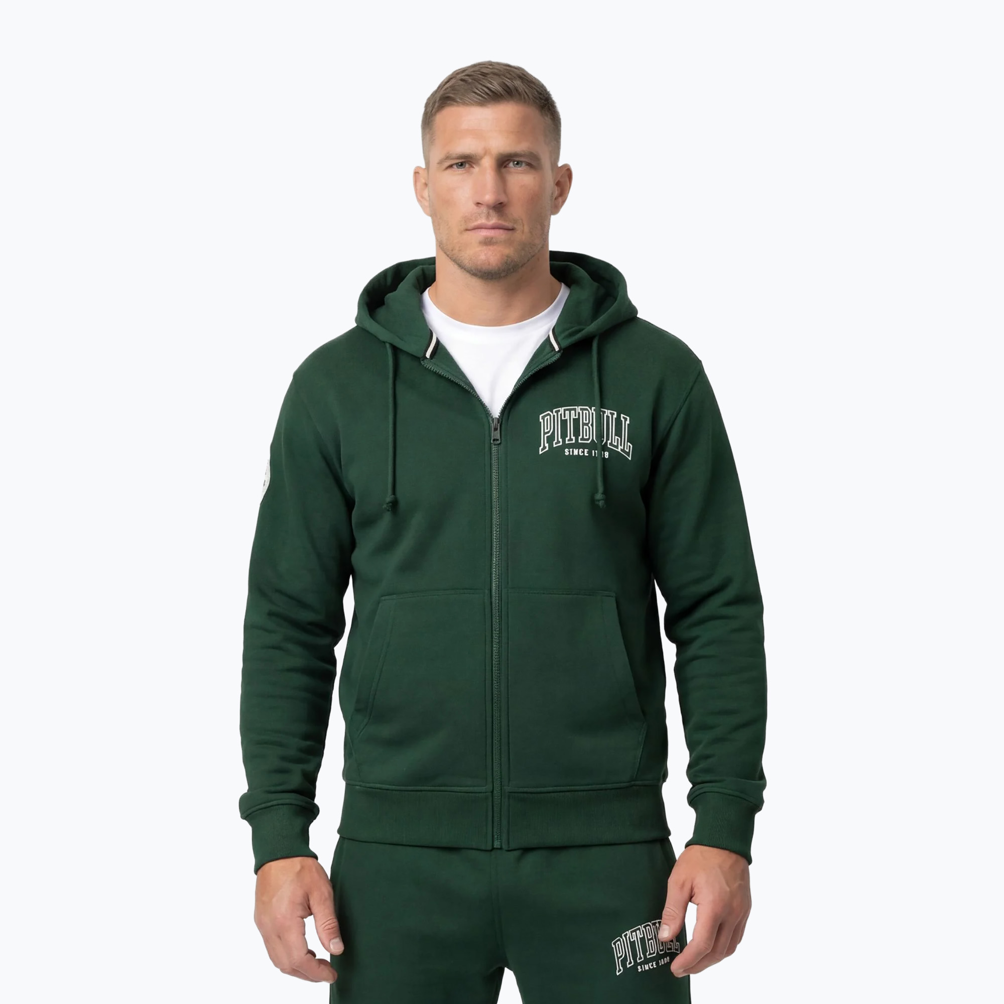 Pánska mikina Pitbull Badger Hooded Zip hunter/green