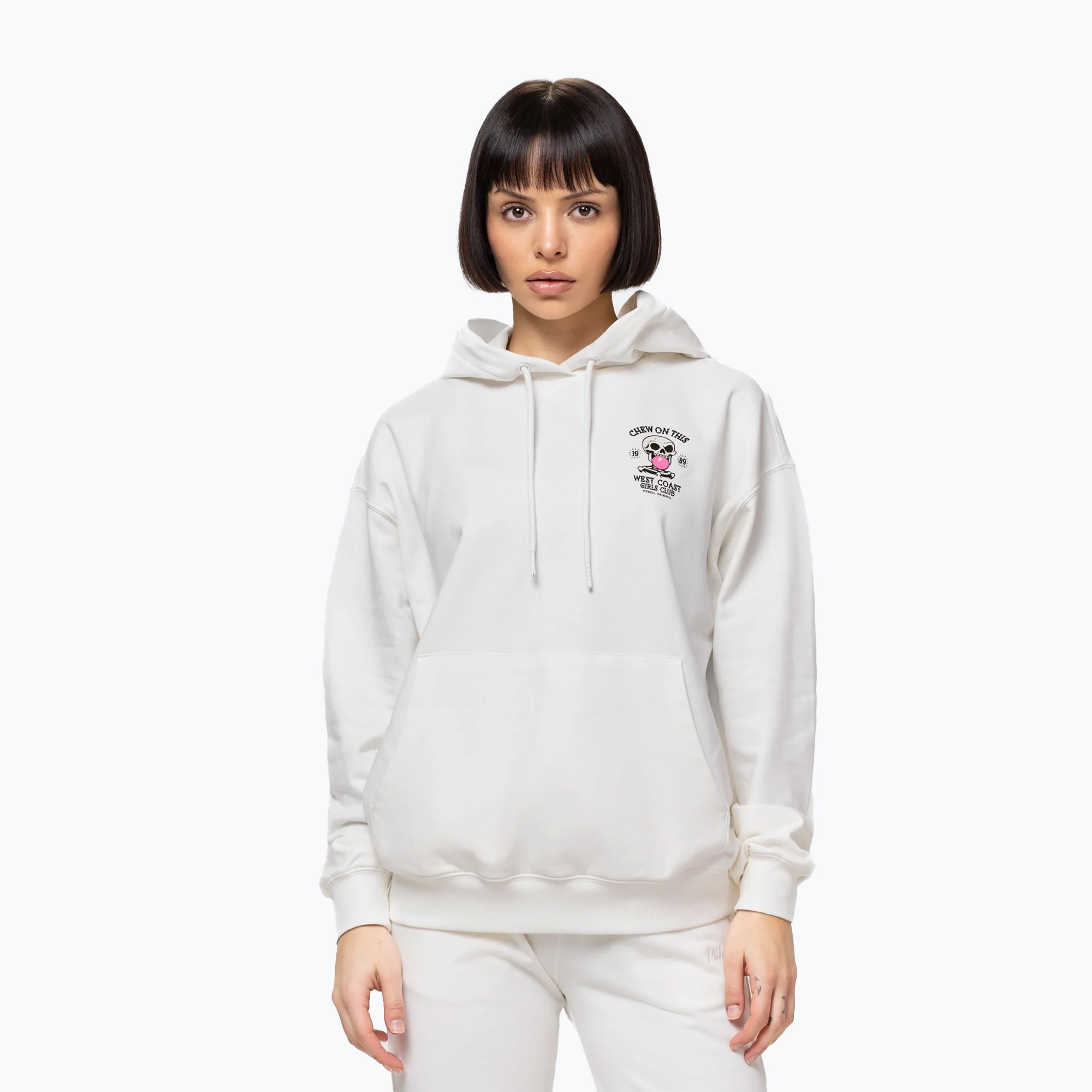 Дамски суитшърт Pitbull Chew On This Hooded off white