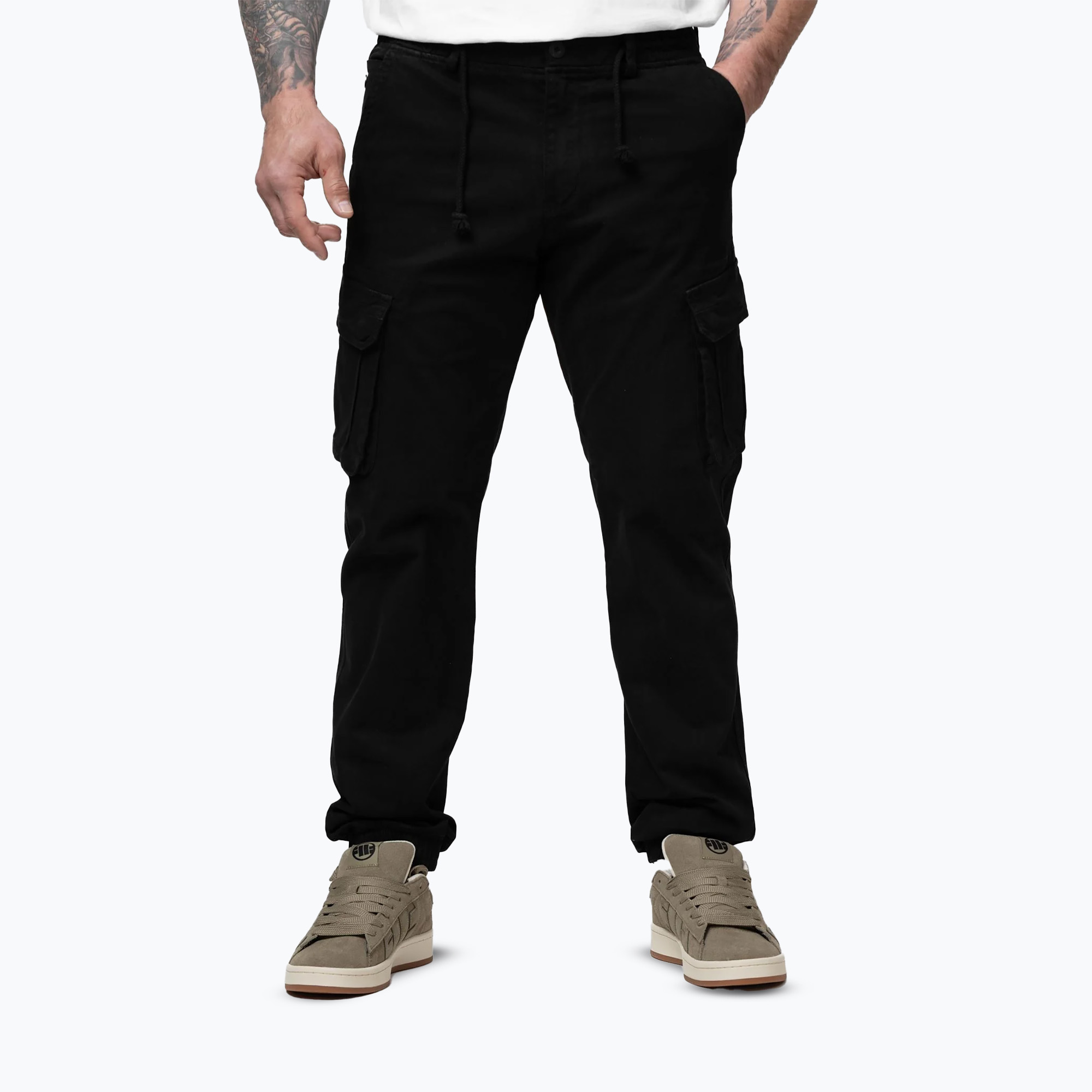 Pantaloni pentru bărbați Pitbull Proctor Drawstring Jogger Cargo black