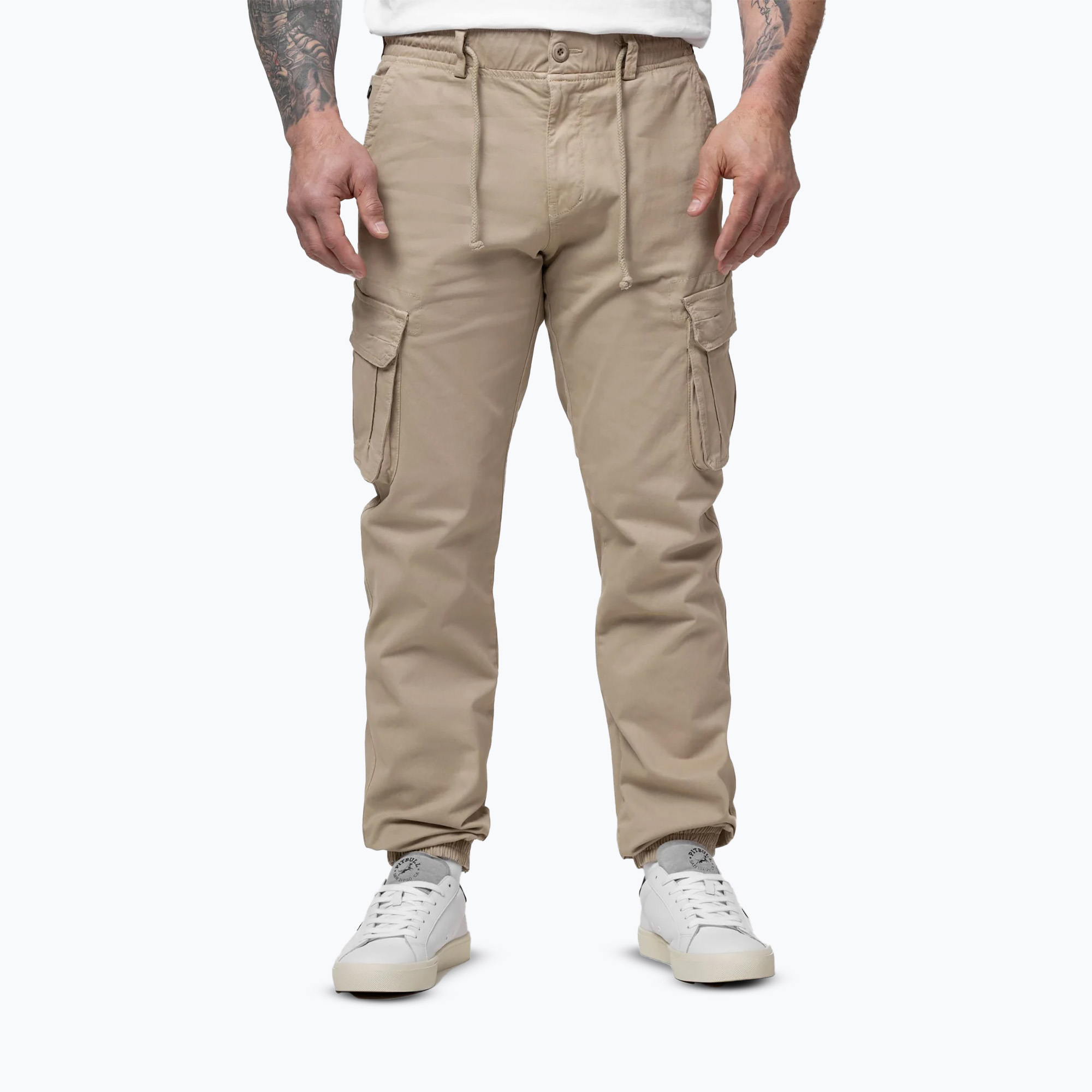 Pantaloni pentru bărbați Pitbull Proctor Drawstring Jogger Cargo light sand