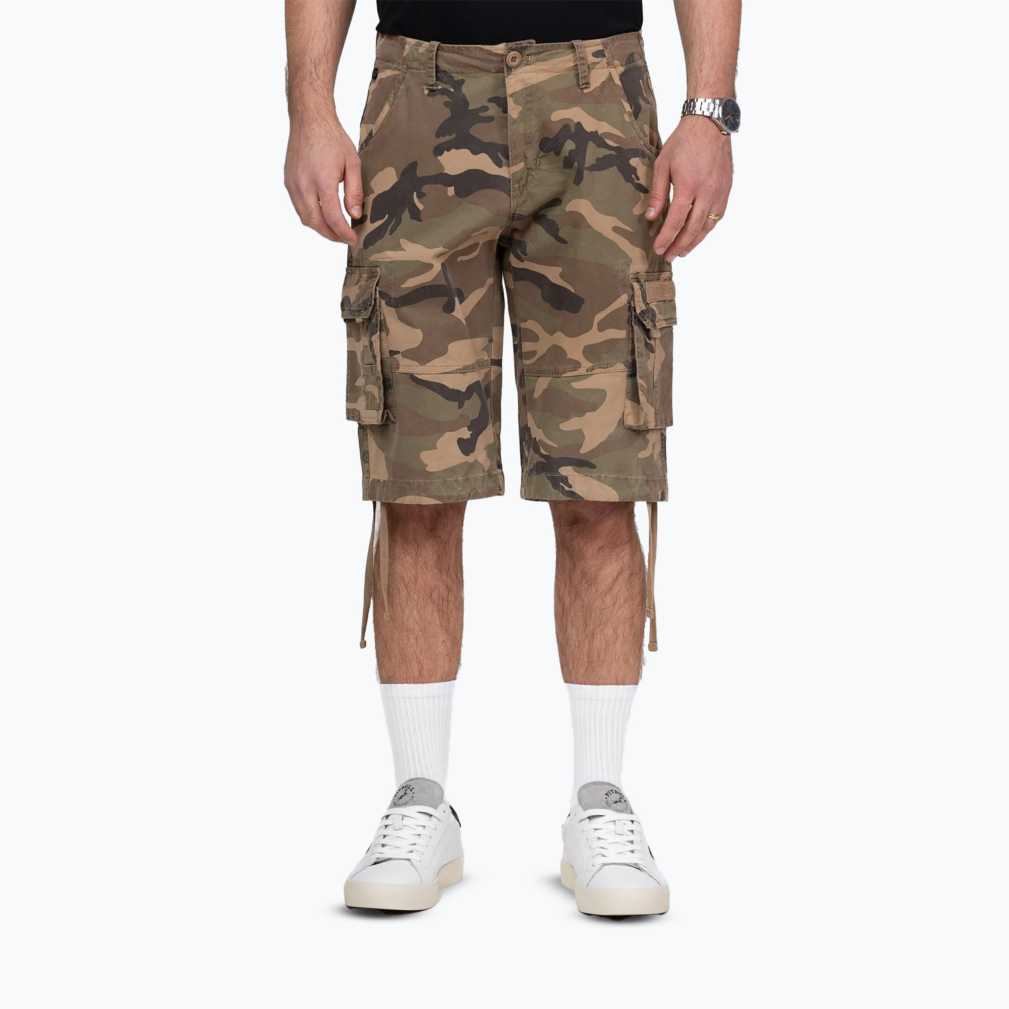 Pánske šortky Pitbull Volmer Long Cargo camo