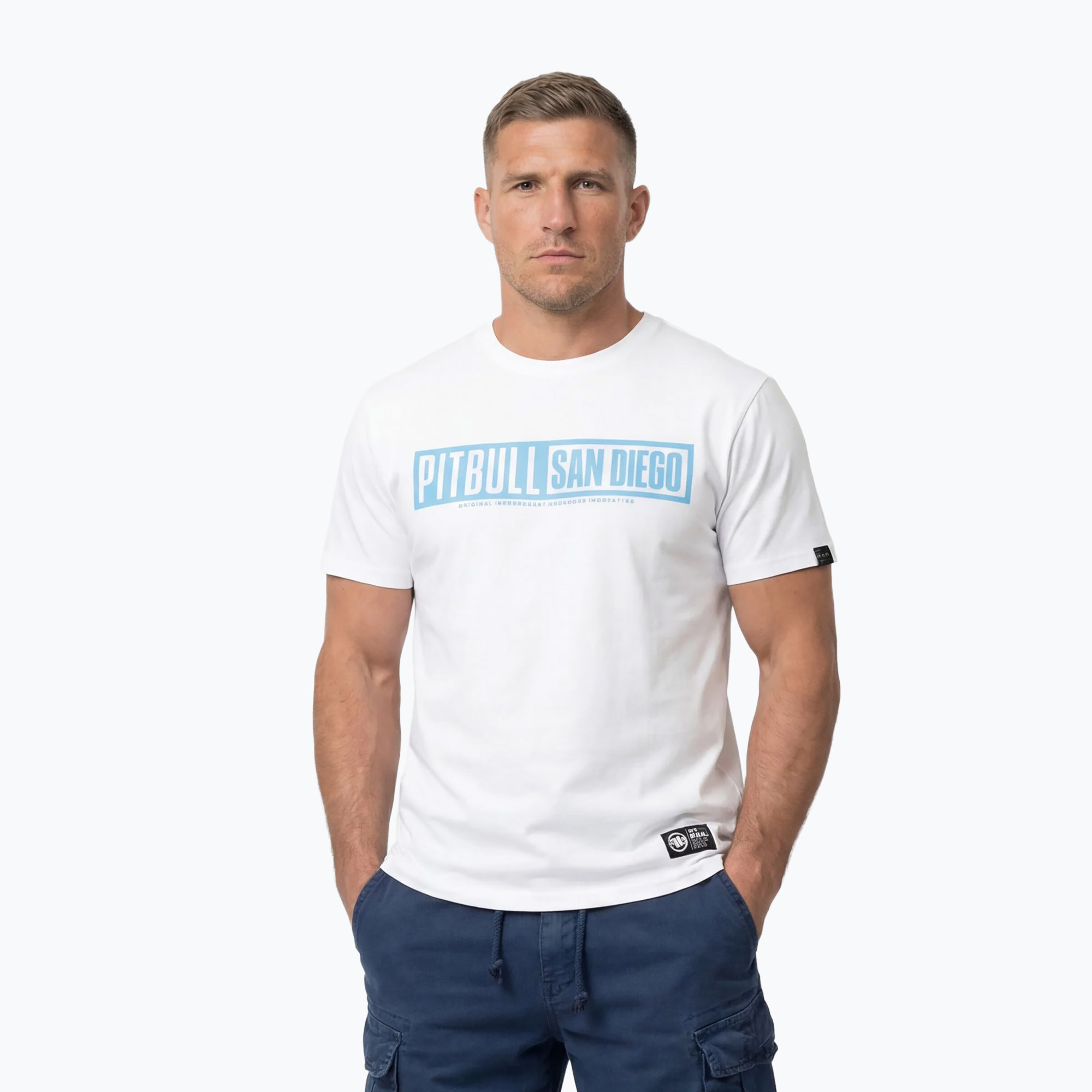 Tricou bărbătesc Pitbull Eighty Nine Dog white/light blue