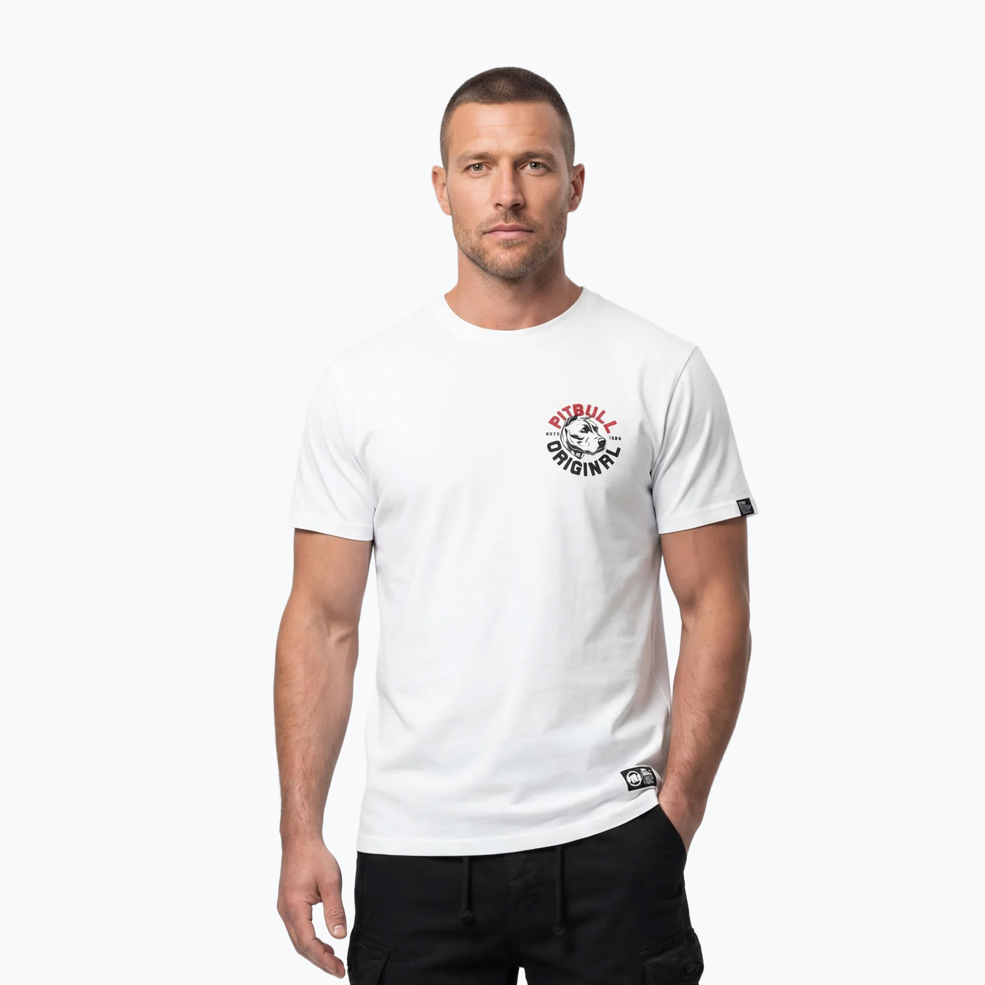 Tricou pentru bărbați Pitbull Dog SD white