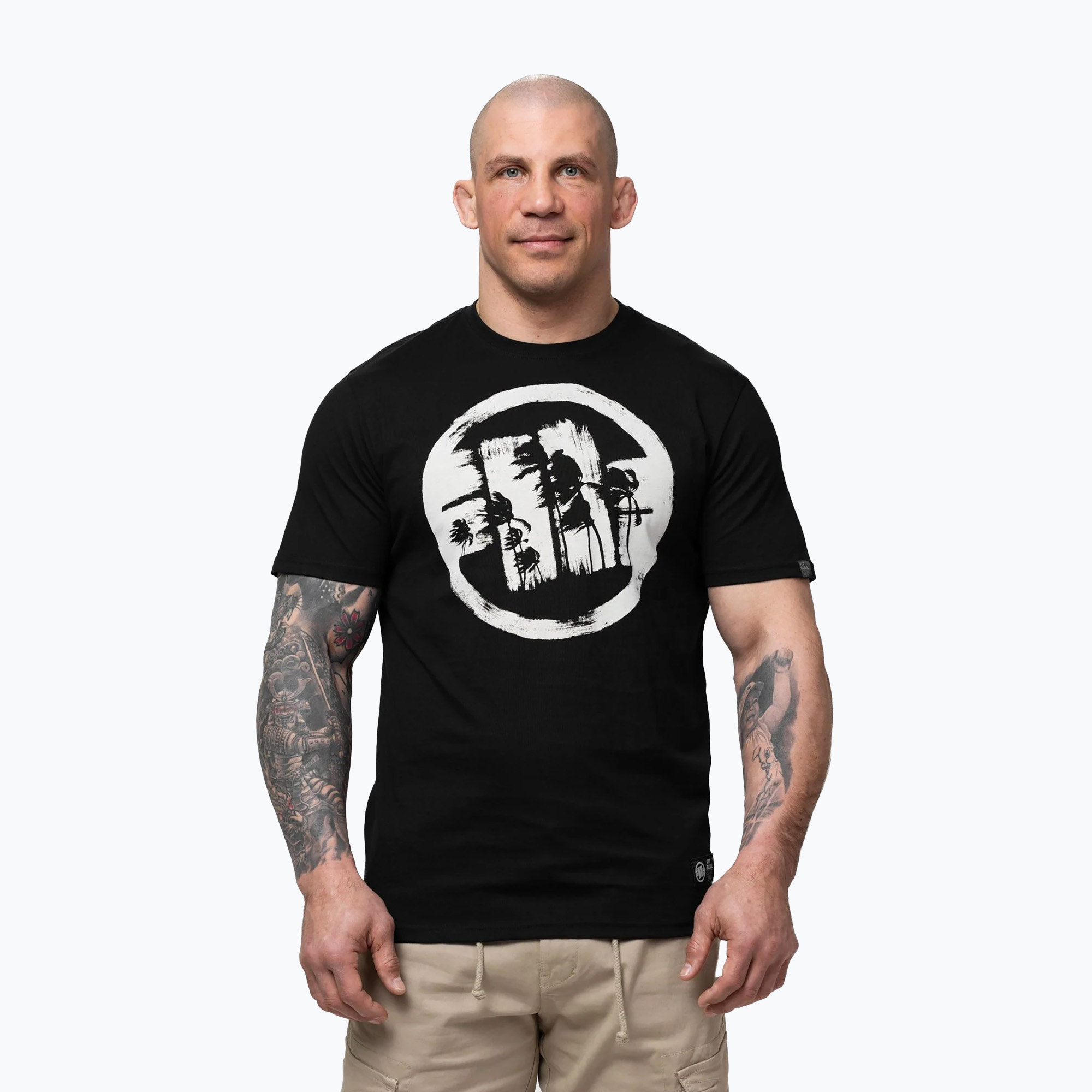 Tricou pentru bărbați Pitbull Palms black logo