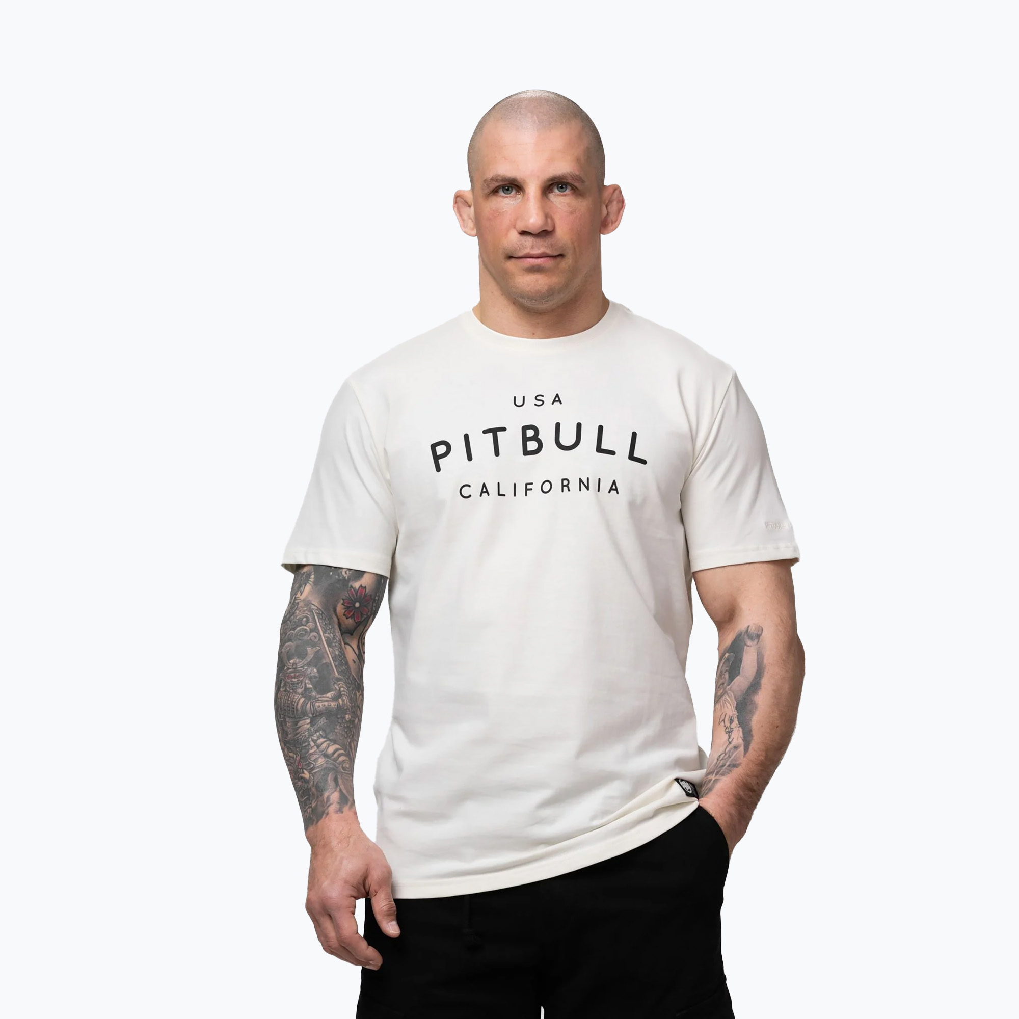 Tricou pentru bărbați Pitbull USA CAL Big Logo white