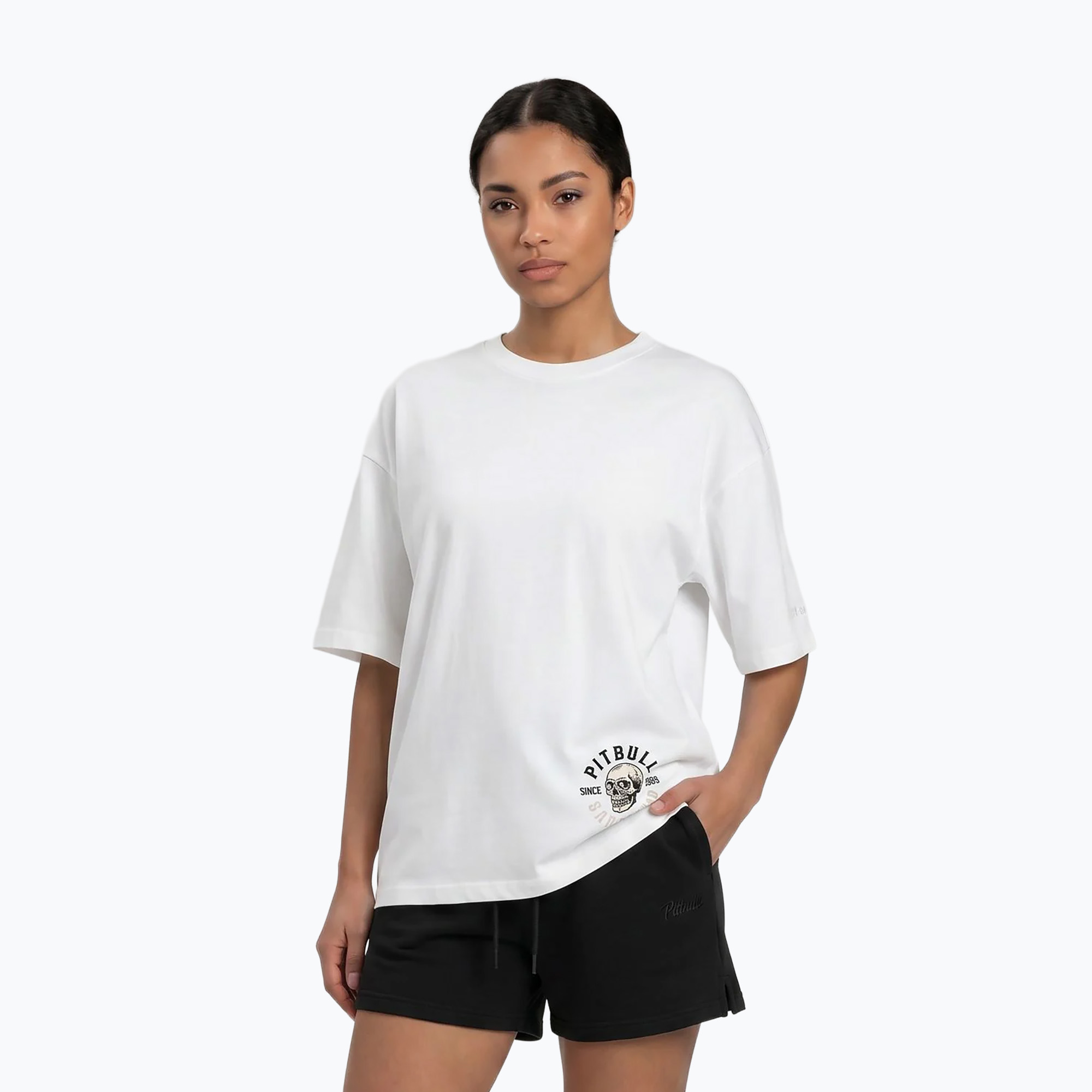 Bluză pentru femei Pitbull Skull Oversize white