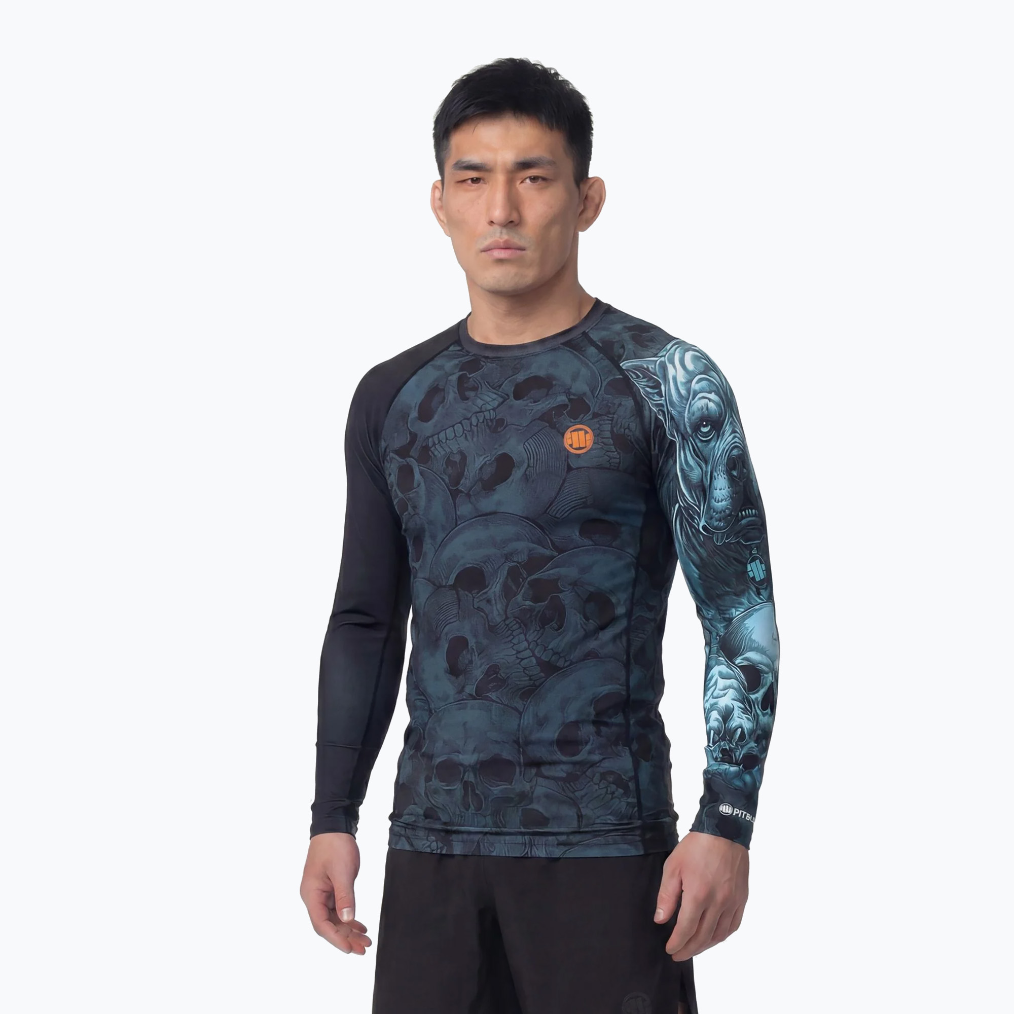 Pánsky rashguard s dlhým rukávom Pitbull Guardian Angel Rashguard black