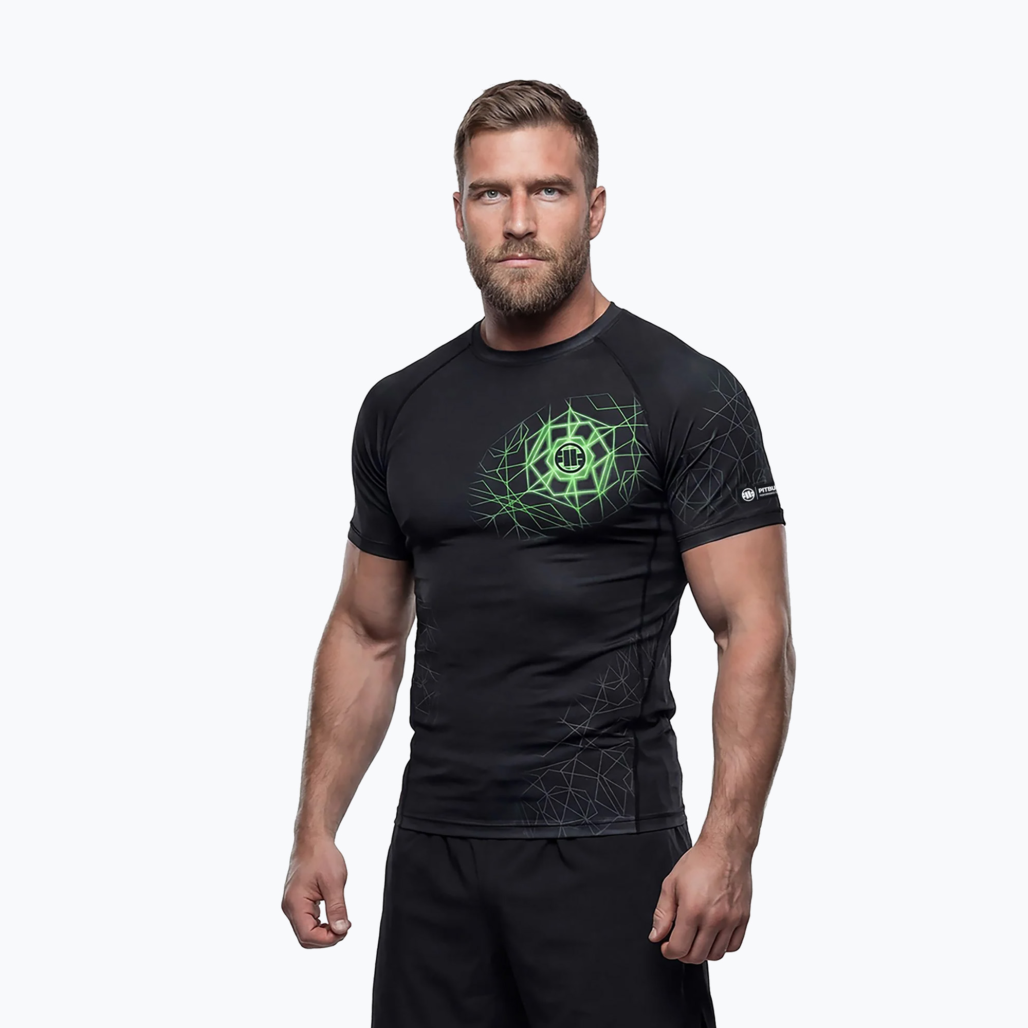 Rashguard pentru bărbați Pitbull Ray Rashguard fluo green