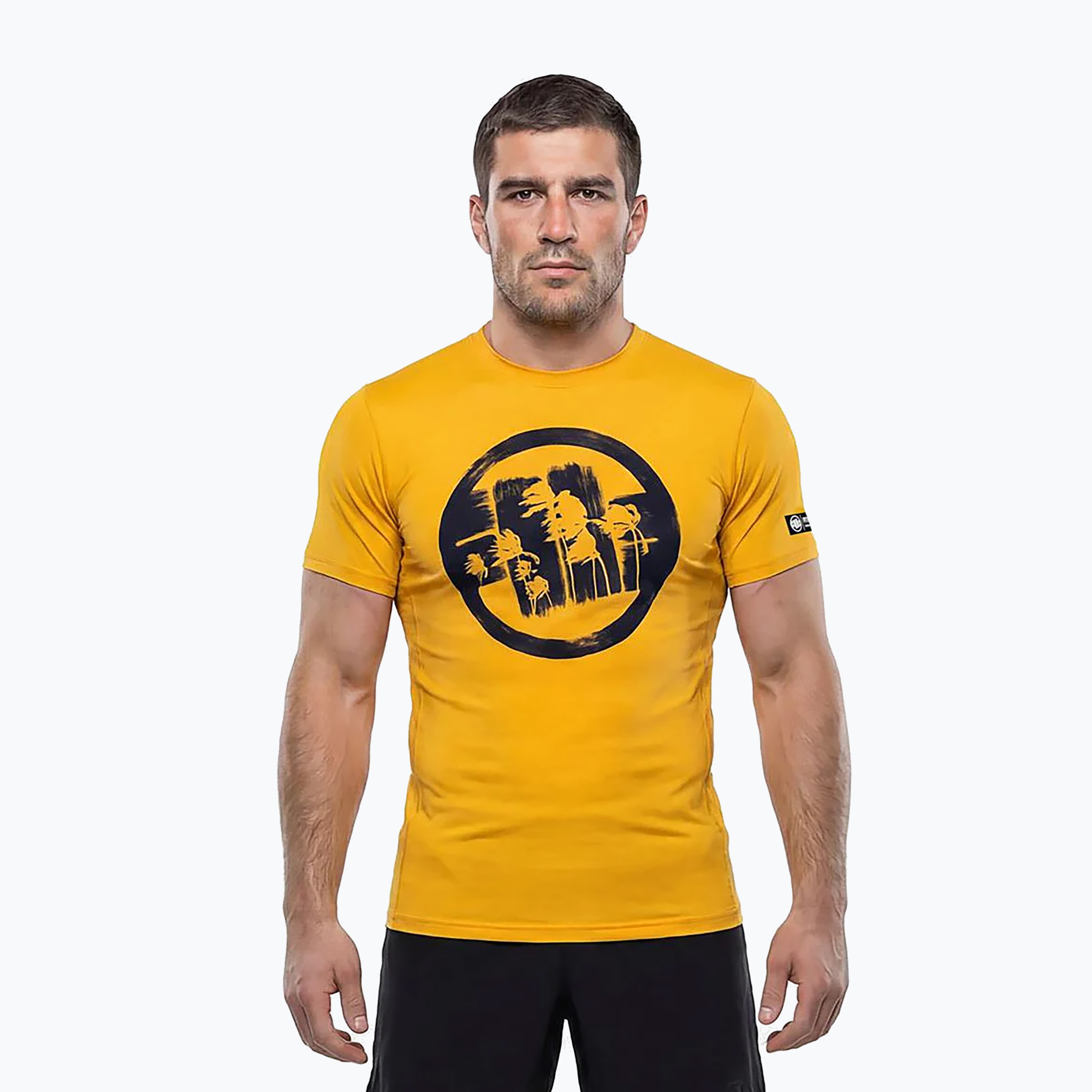Pánske tričko Pitbull Palms mesh yellow logo