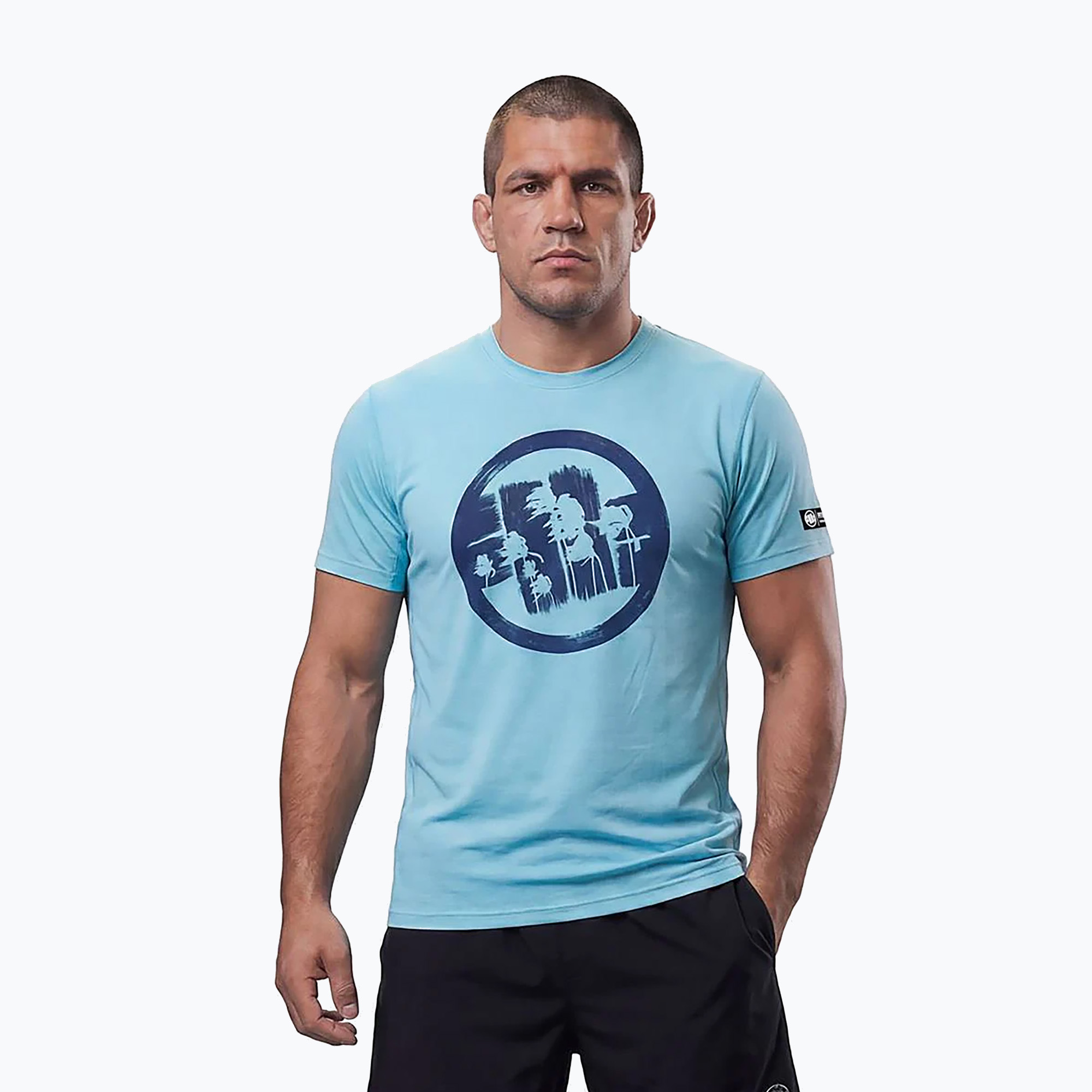 Pánske tričko Pitbull Palms mesh light blue logo
