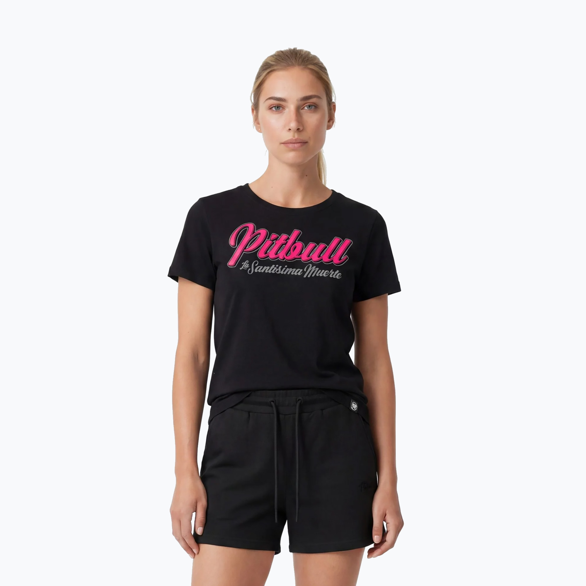Tricou pentru femei Pitbull Santa Muerte black/pink
