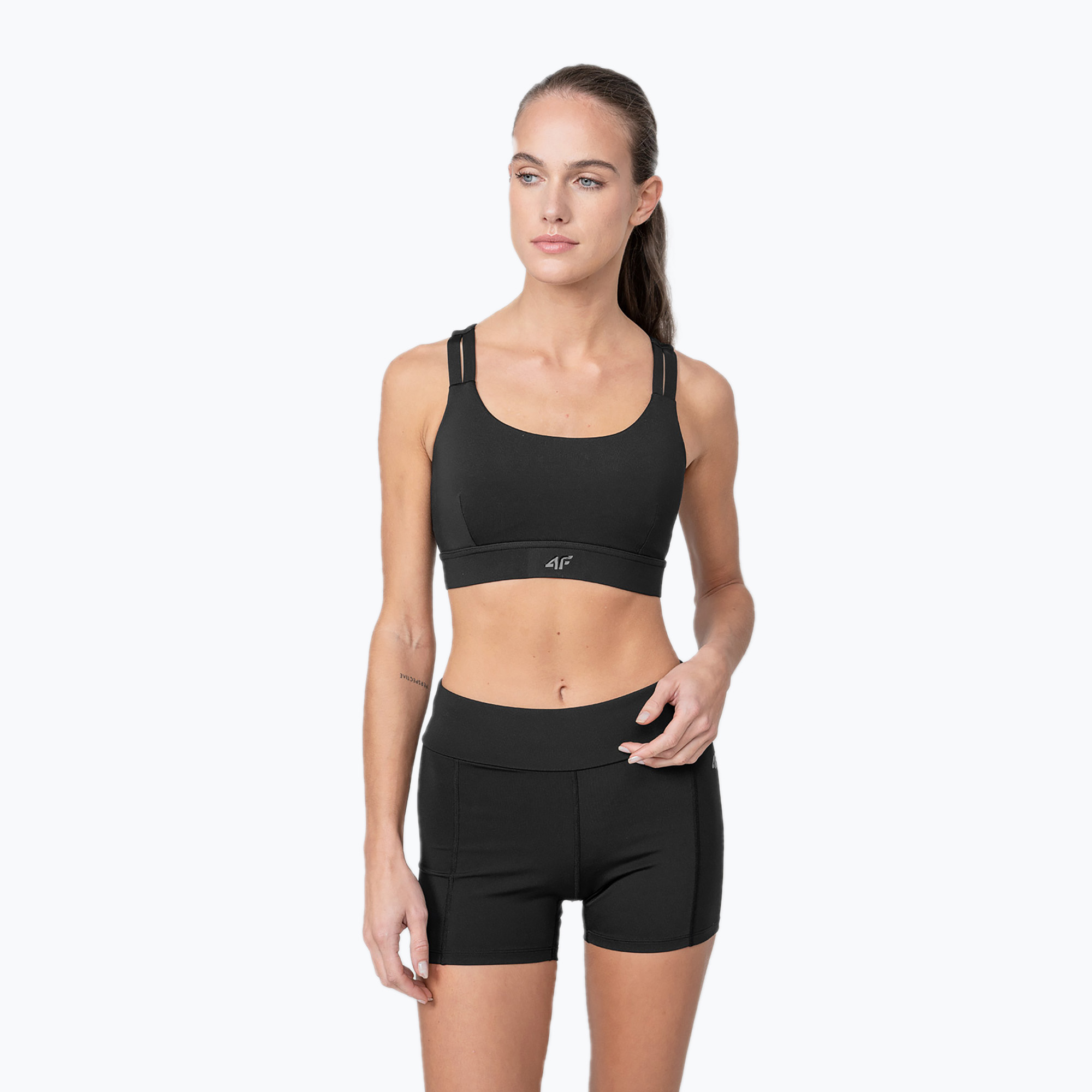 Women's yoga top 4F black H4Z22-STAD016 (XL)