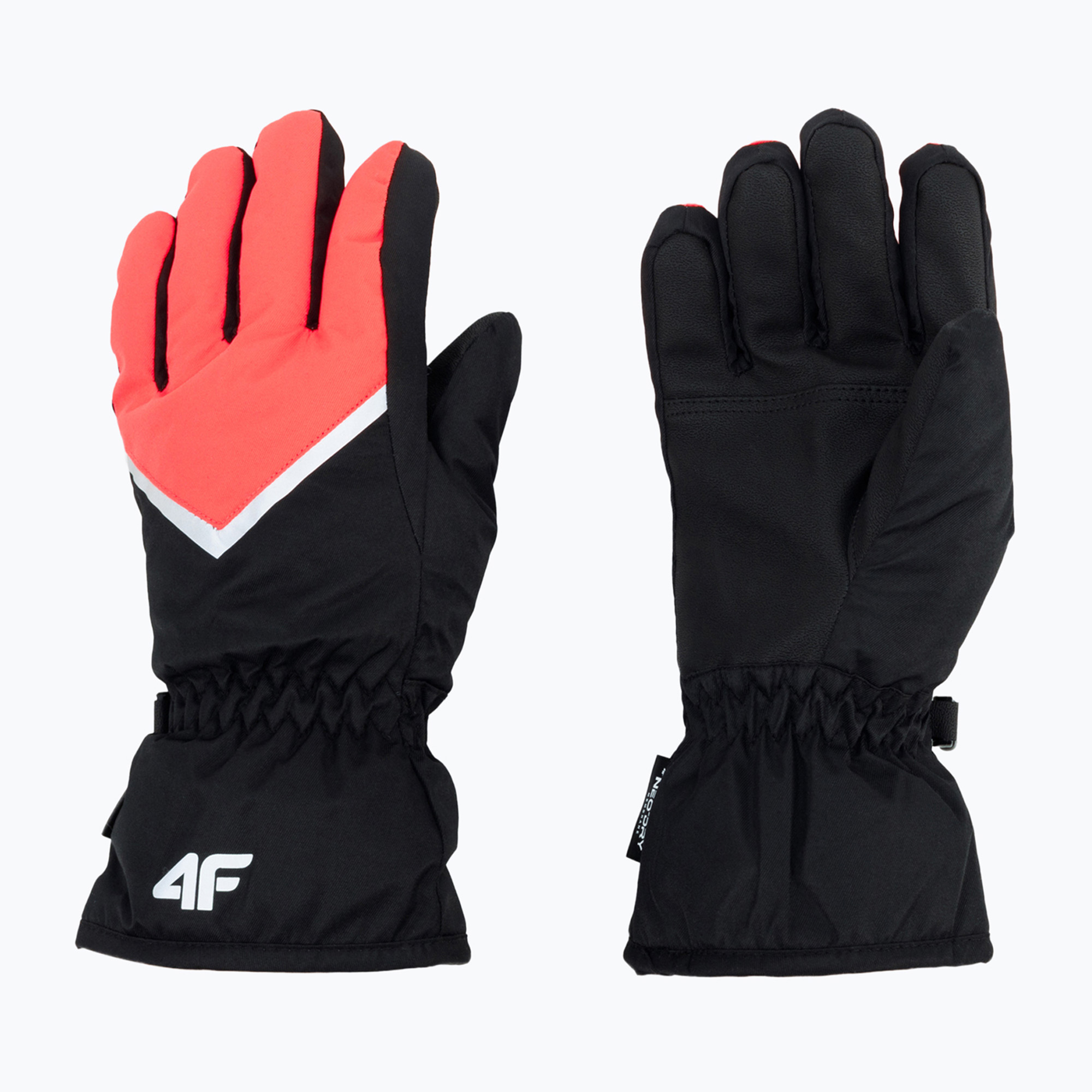 Kinder-Skihandschuhe 4F schwarz-rot 4FJAW22AFGLF039