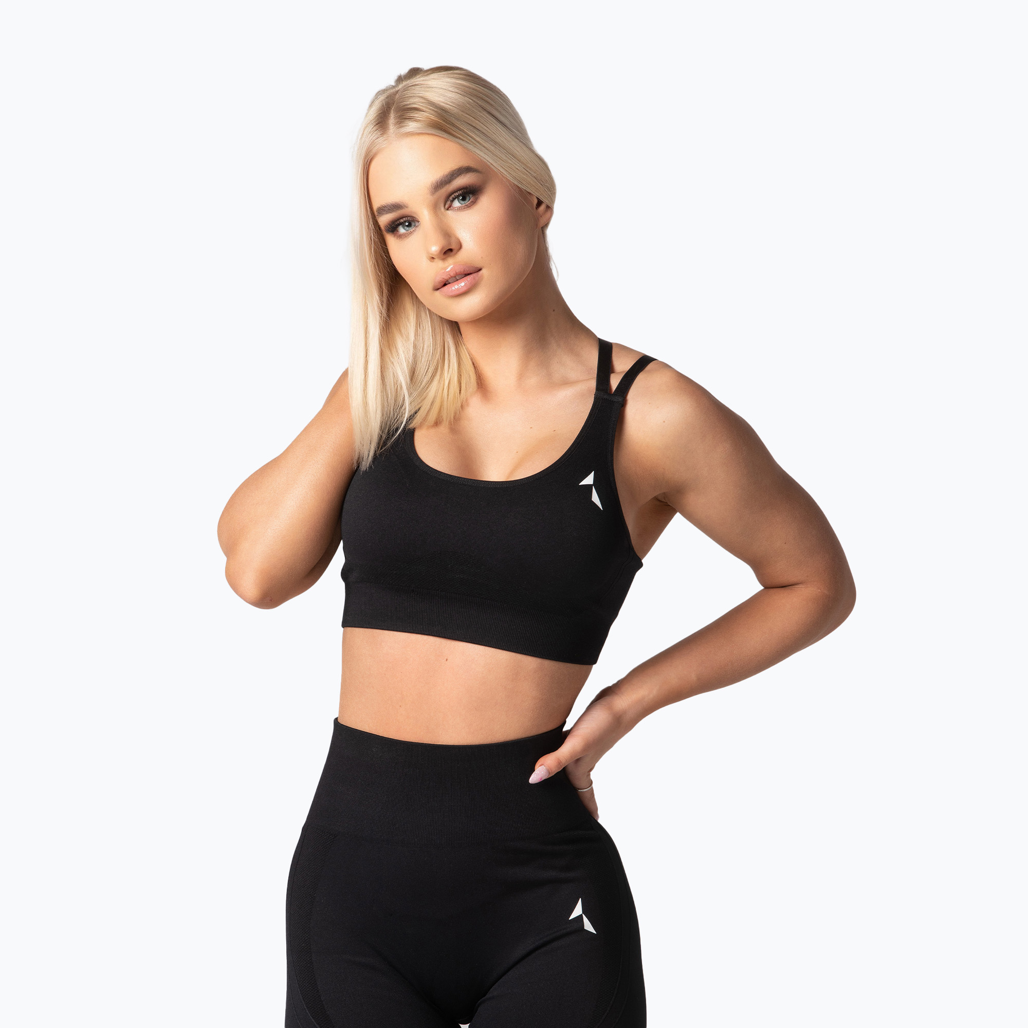 Carpatree Arcade Reggiseno fitness senza cuciture nero (XS) (Arcade Seamless CP-ARSB-B)