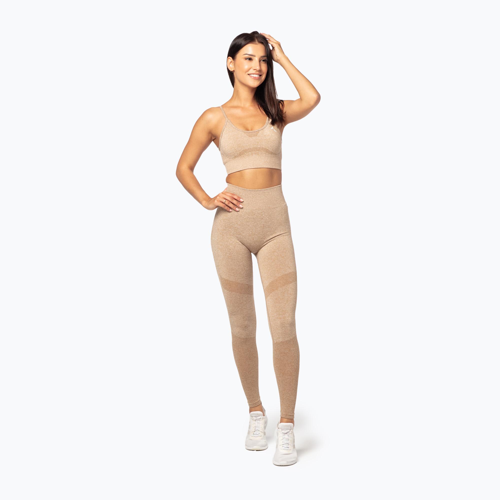 Women's training leggings Carpatree Vibe Seamless beige melange (XS)