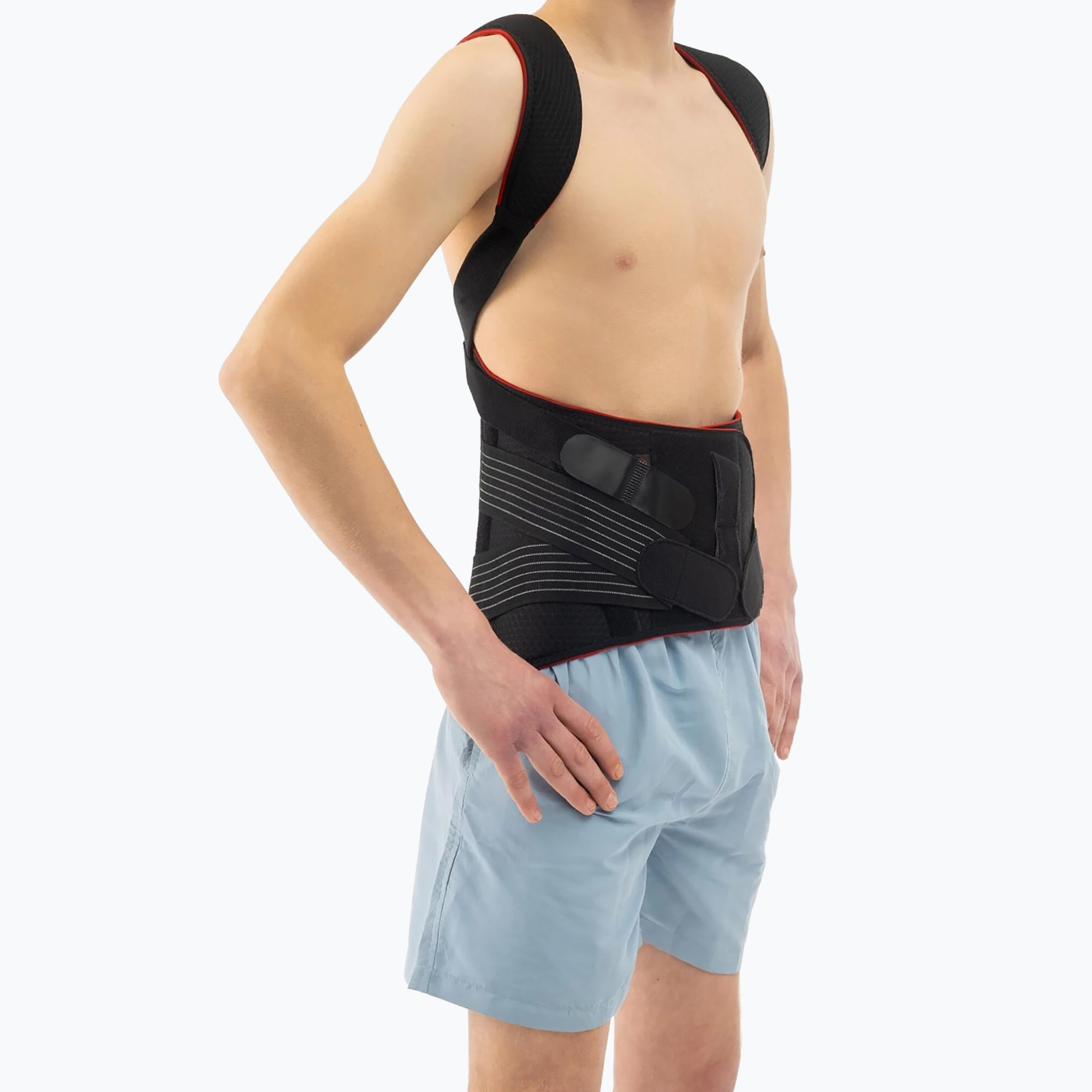 Pas lędźwiowo-krzyżowy MSupport Red czarny 