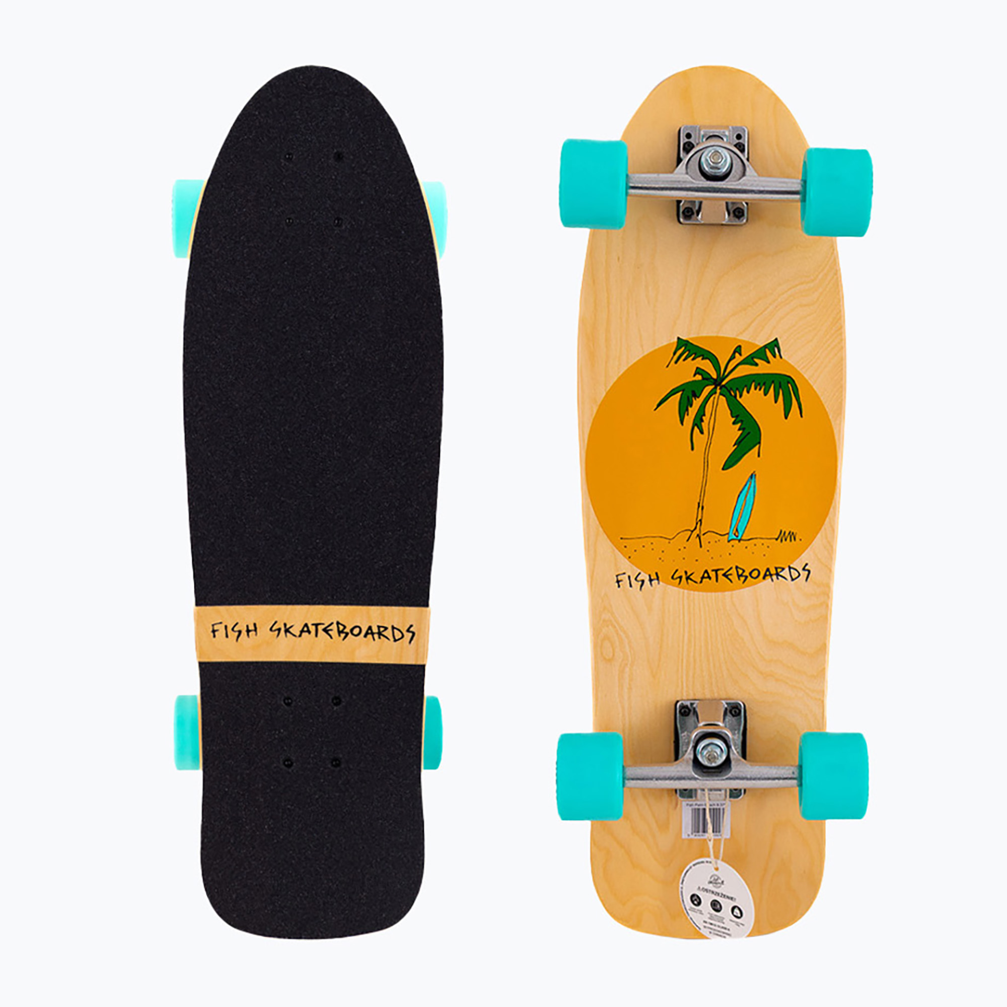 Deskorolka surfskate Fish Skateboards Surfskate Palm Beach 9.37