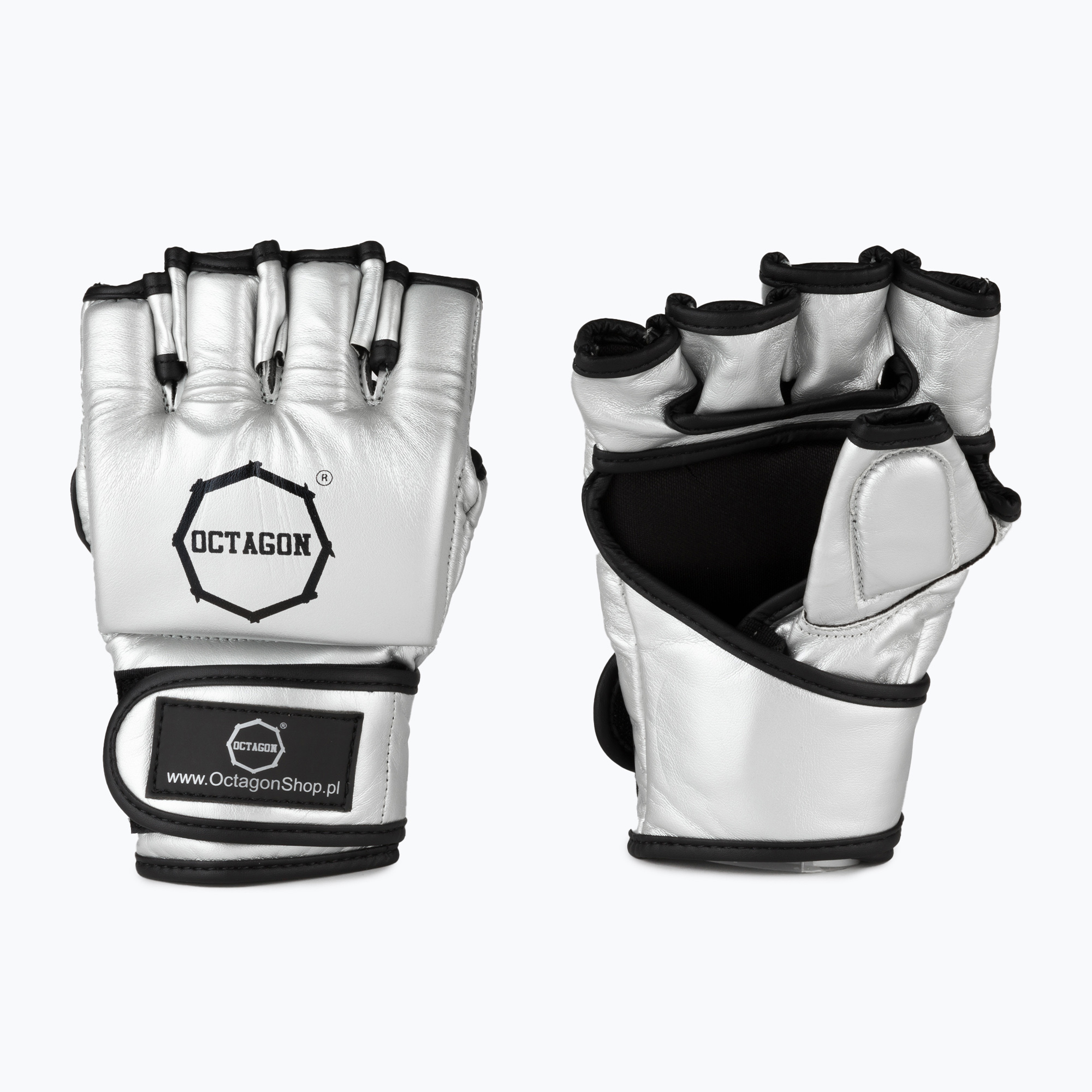 Guanti da grappling Octagon MMA argento metallizzato