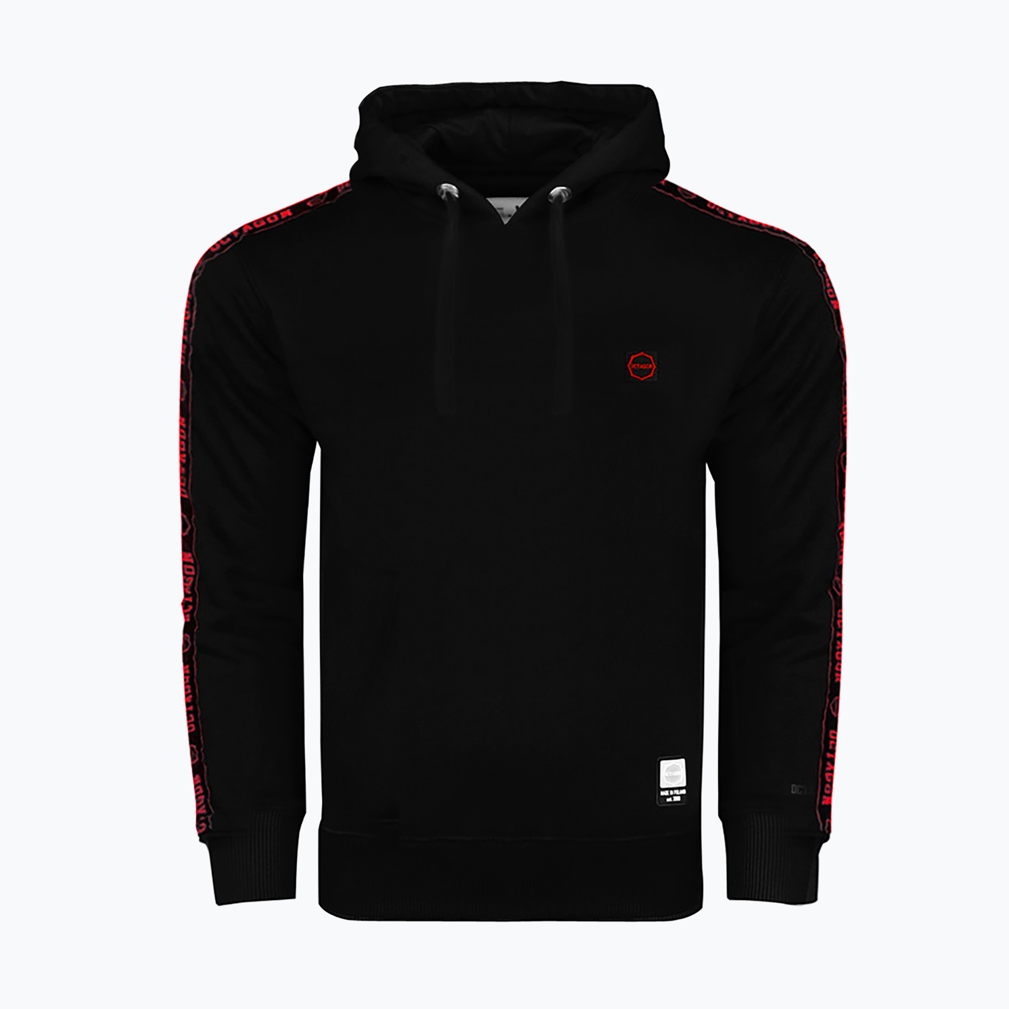 Bluză pentru bărbați Octagon Stripe Hoodie black/red