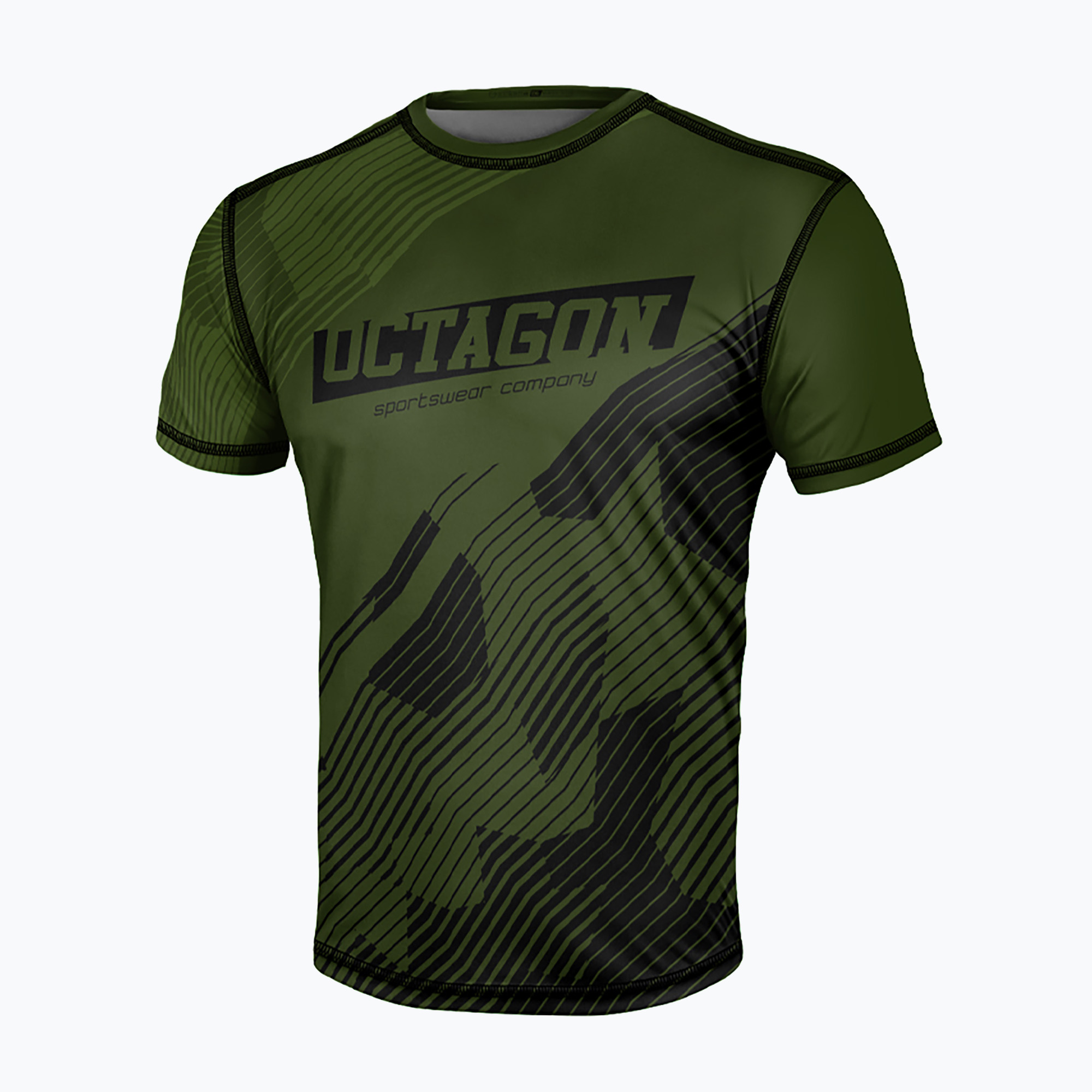 Maglietta Octagon Broken Line da uomo, oliva (XXL) (Broken Line 10567-TS)