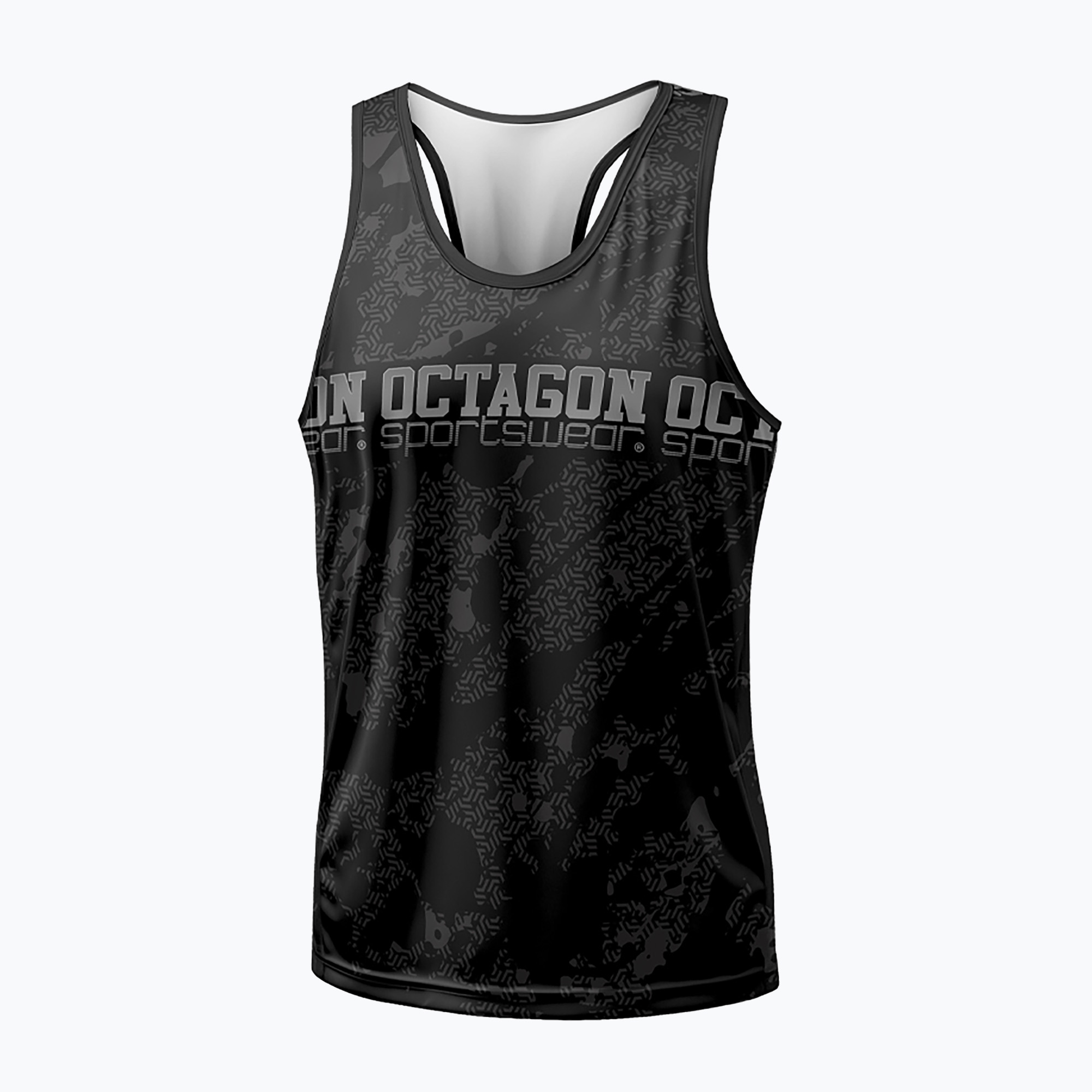 Octagon Geo Grunge black men's tank top