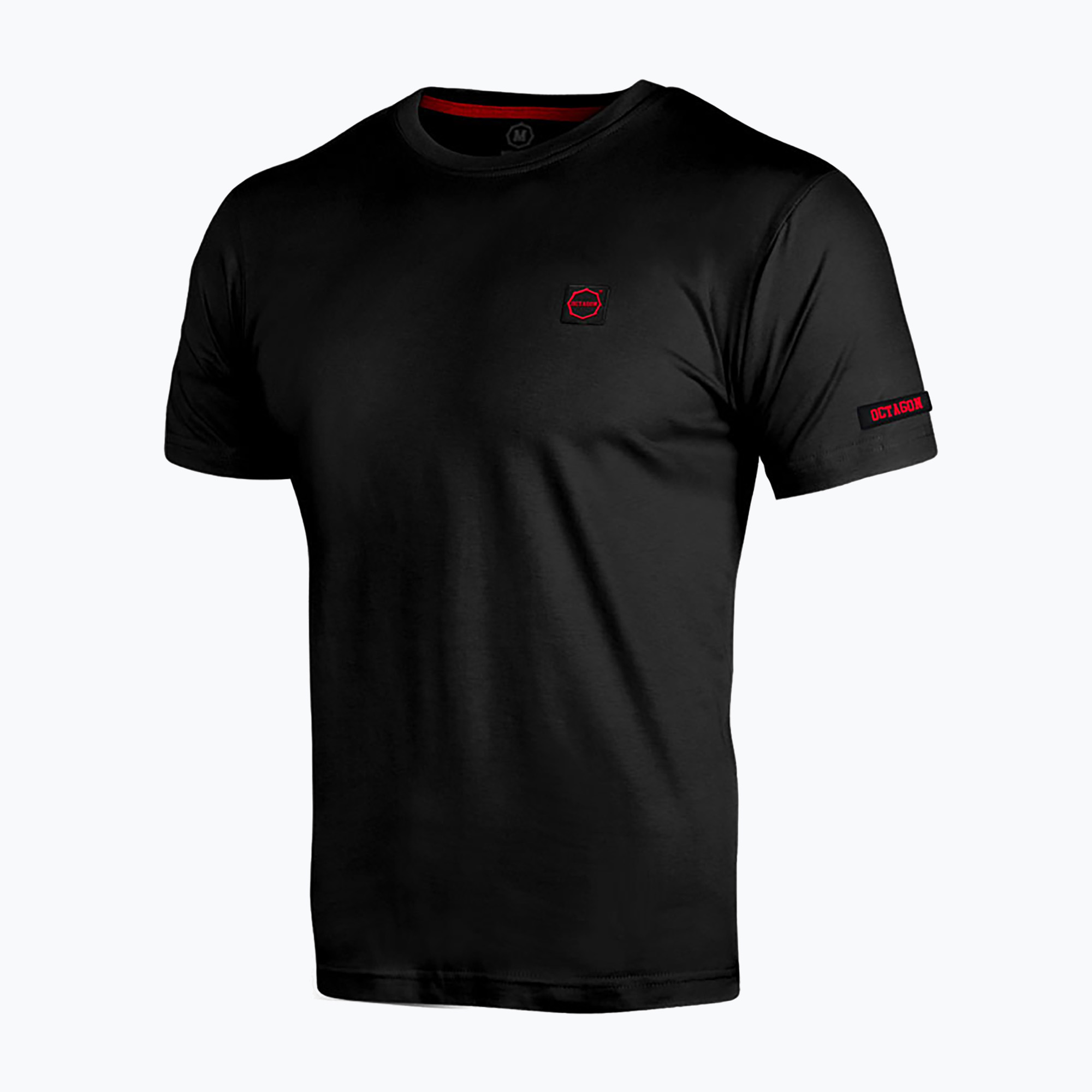 Tricou pentru bărbați Octagon Small Logo black/red