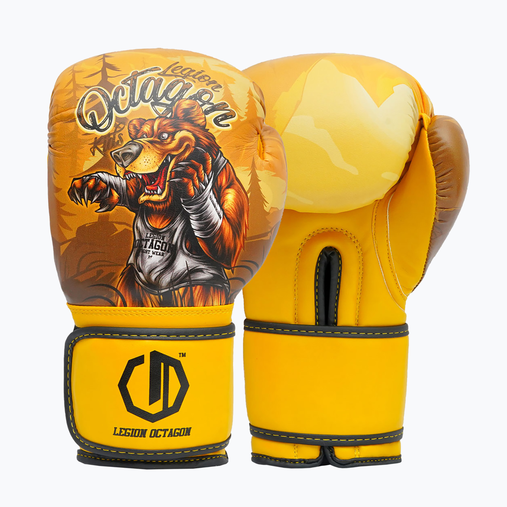 Rękawice bokserskie Octagon Legion Bear yellow/multicolour 