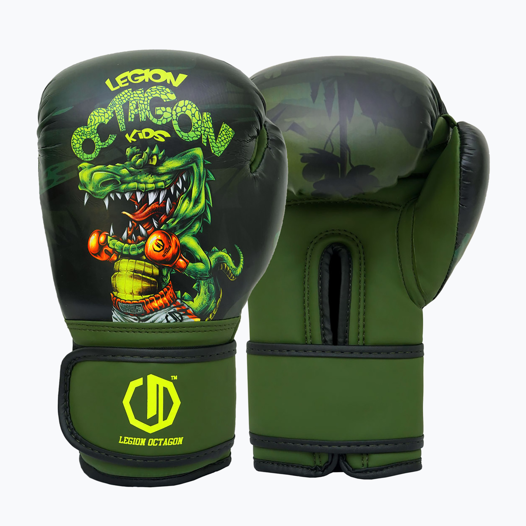 Rękawice bokserskie Octagon Legion Crocodile green/multicolour 