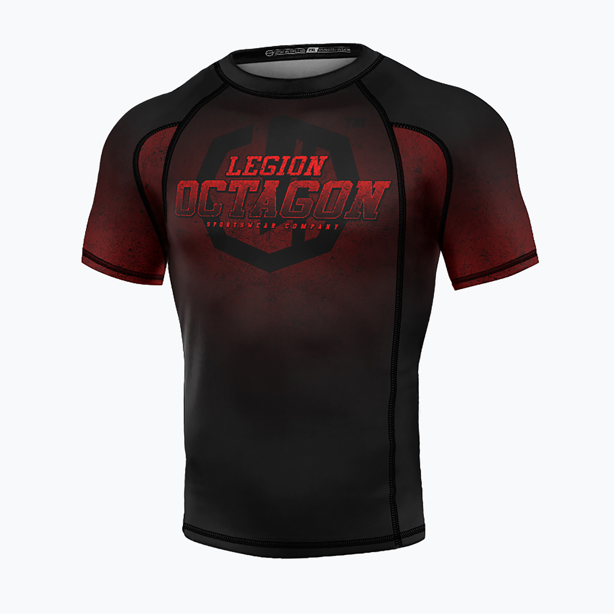 Rashguard pentru bărbați Octagon Legion Premium Conquest black/red
