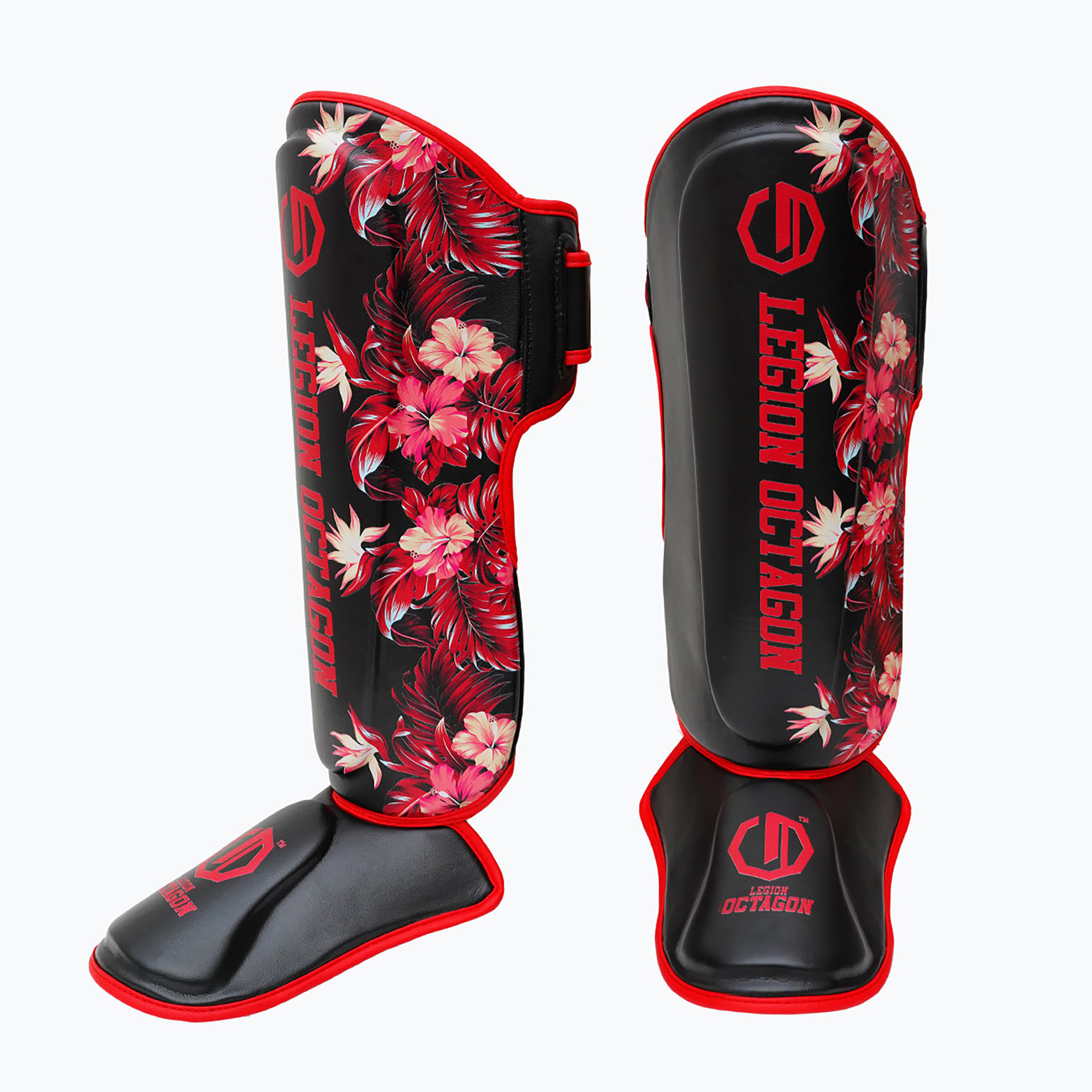 Протектори за пищял Octagon Legion Flower black/red