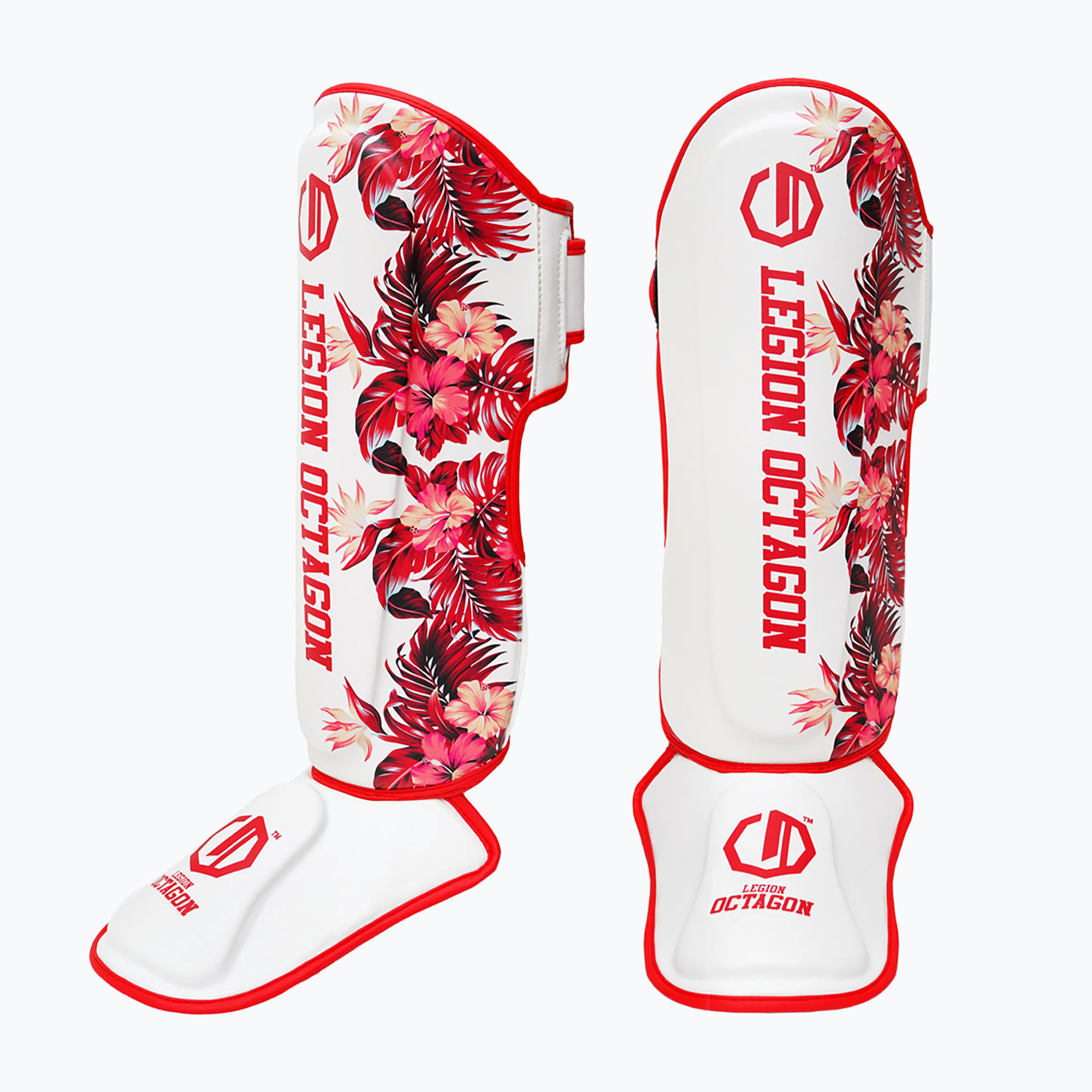 Протектори за пищял Octagon Legion Flower white/red