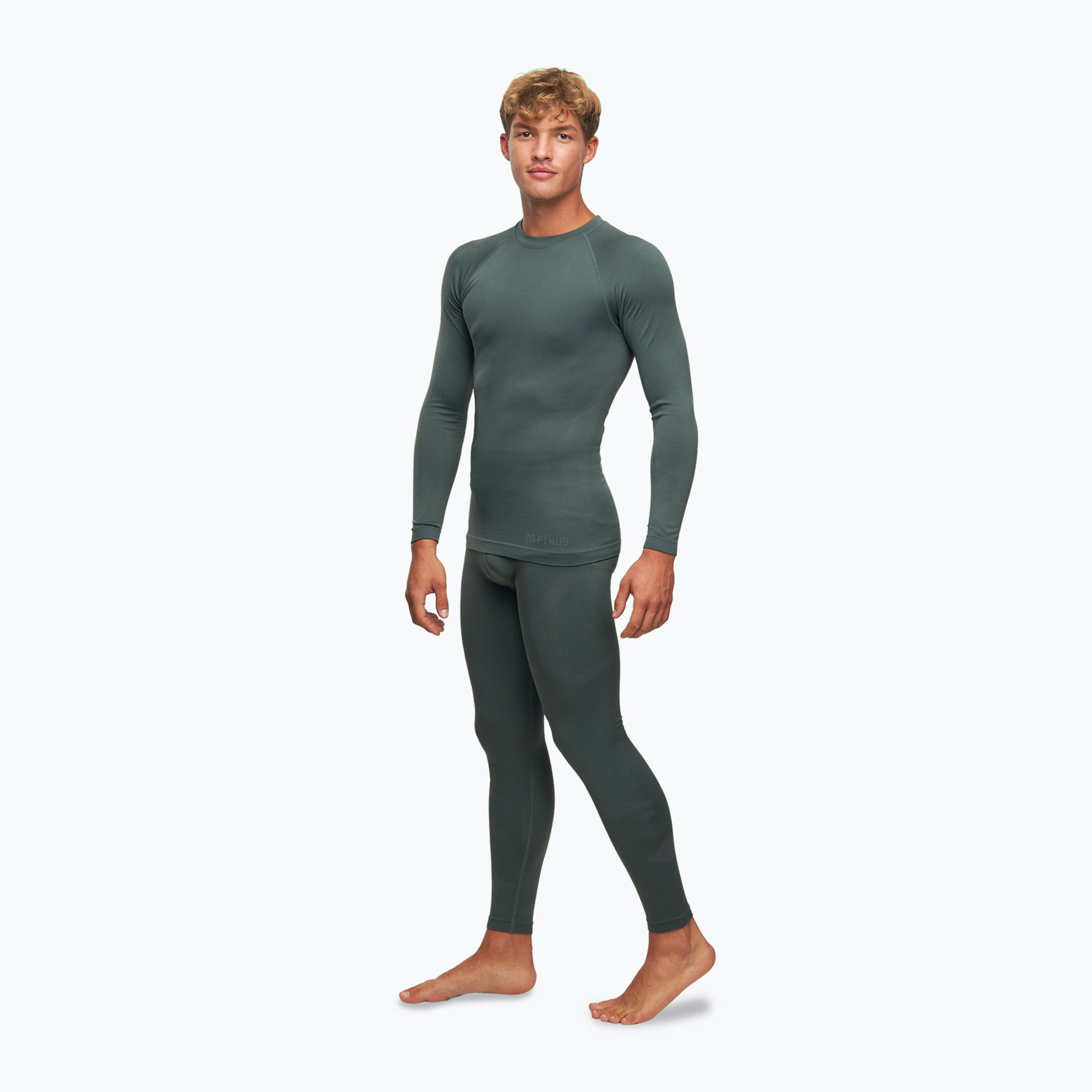 Set de lenjerie termoactivă pentru bărbați Alpinus Active Idre verde (Active Idre Set B22600)