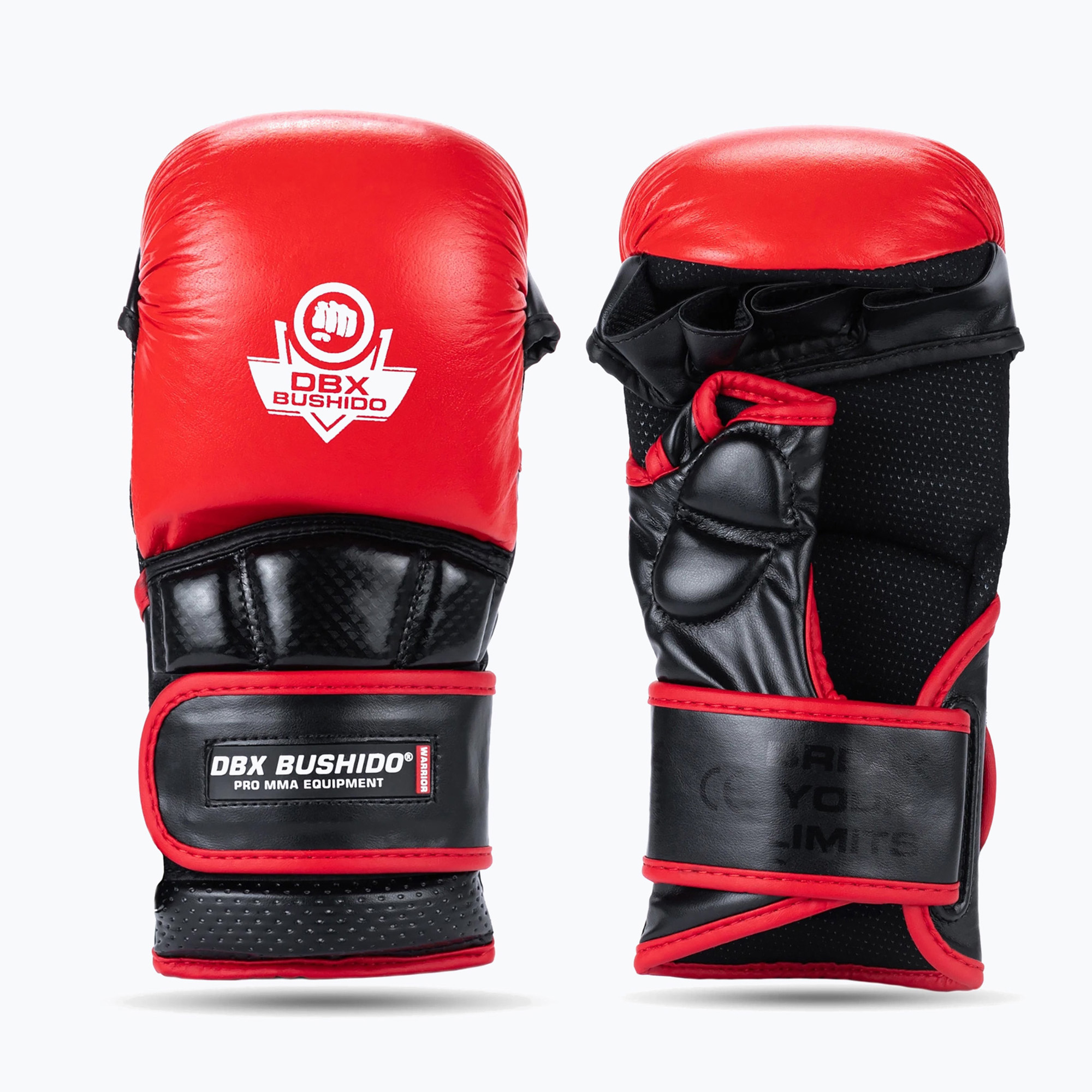 Rękawice grapplingowe DBX BUSHIDO MMA Premium czarny/czerwony 
