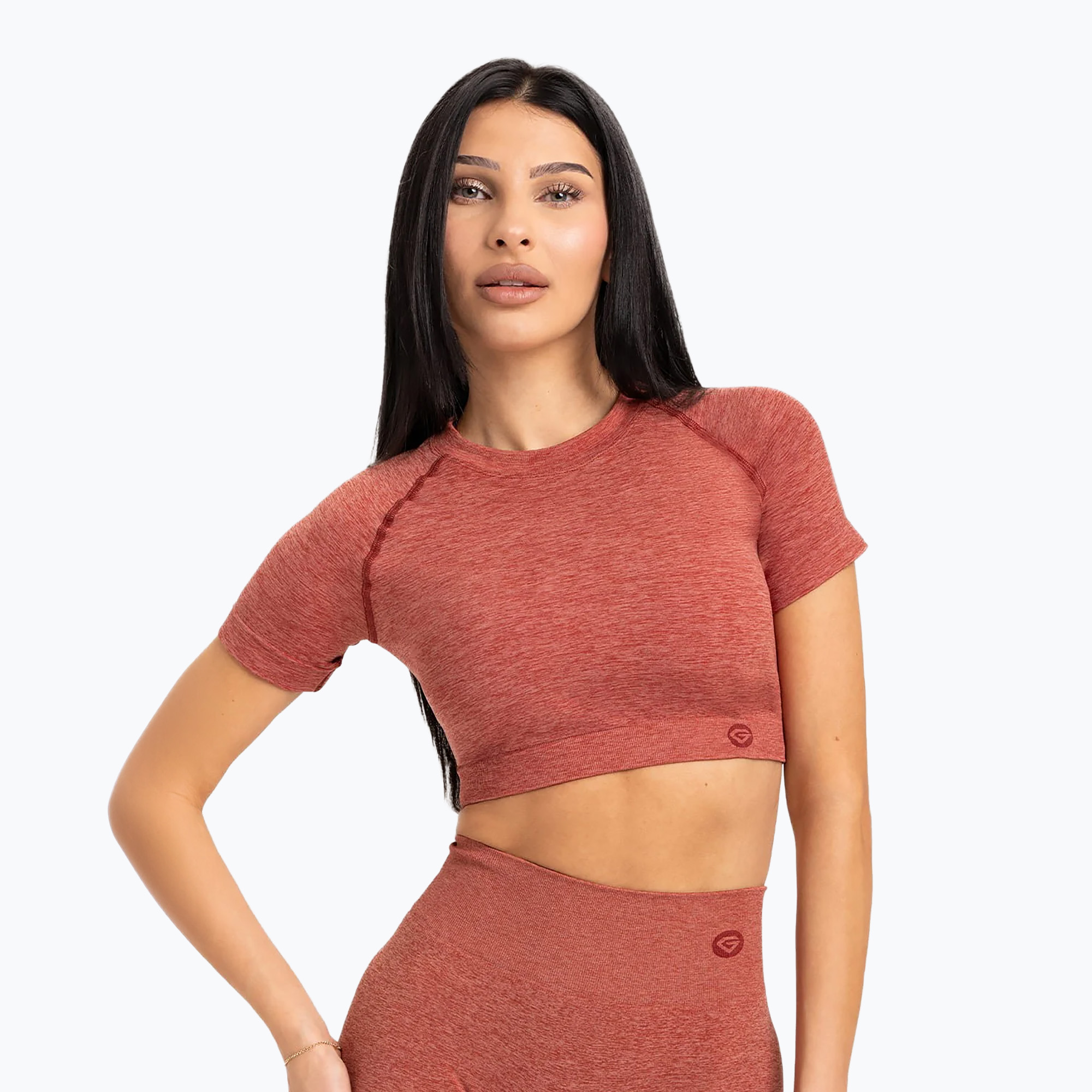 Tricou de antrenament pentru femei Gym Glamour Seamless Rashguard cherry