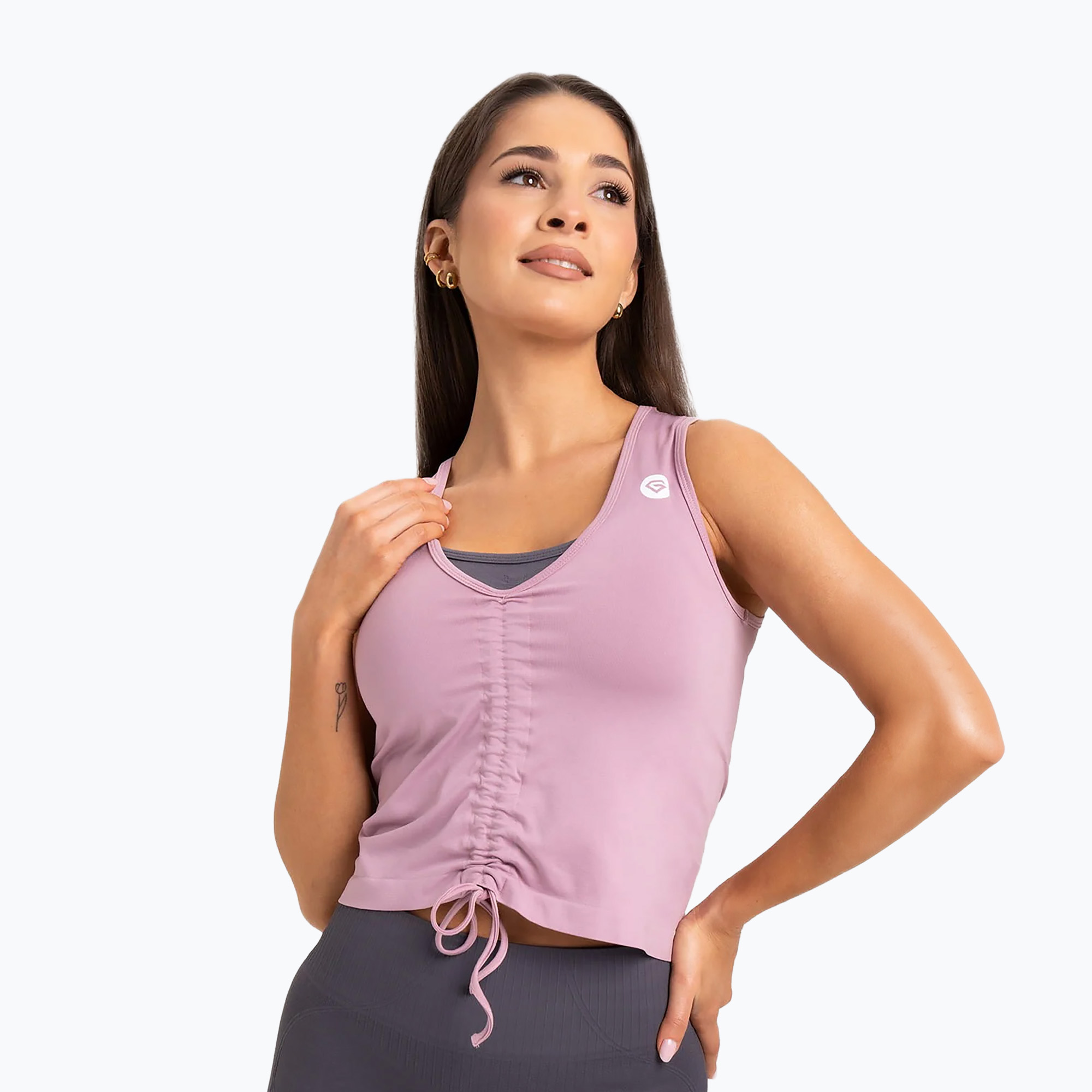 Dámsky tréningový top Gym Glamour Drawstring Pink 447