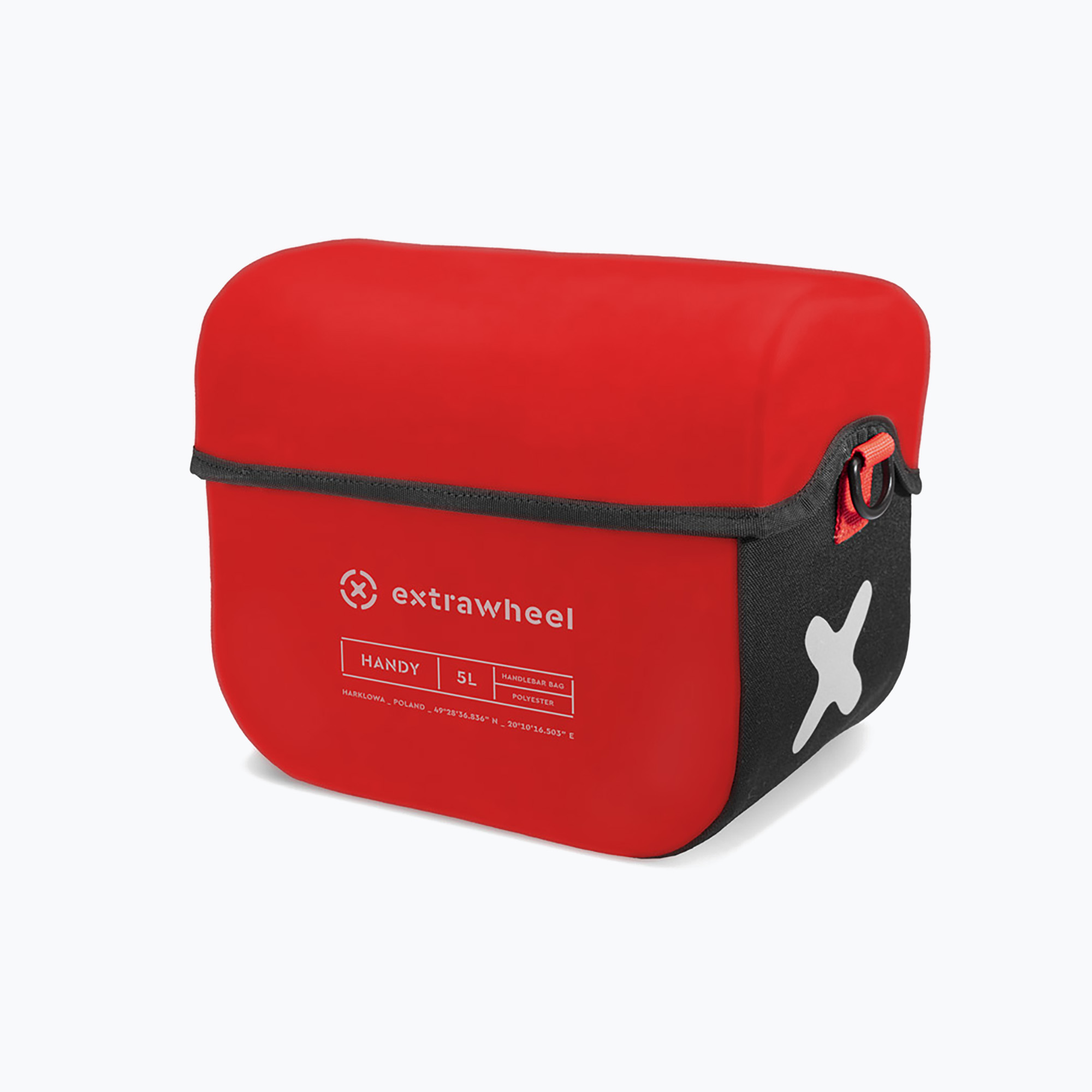 Taška na bicykel Extrawheel Handy 5L na riadidlách čierna/červená E157