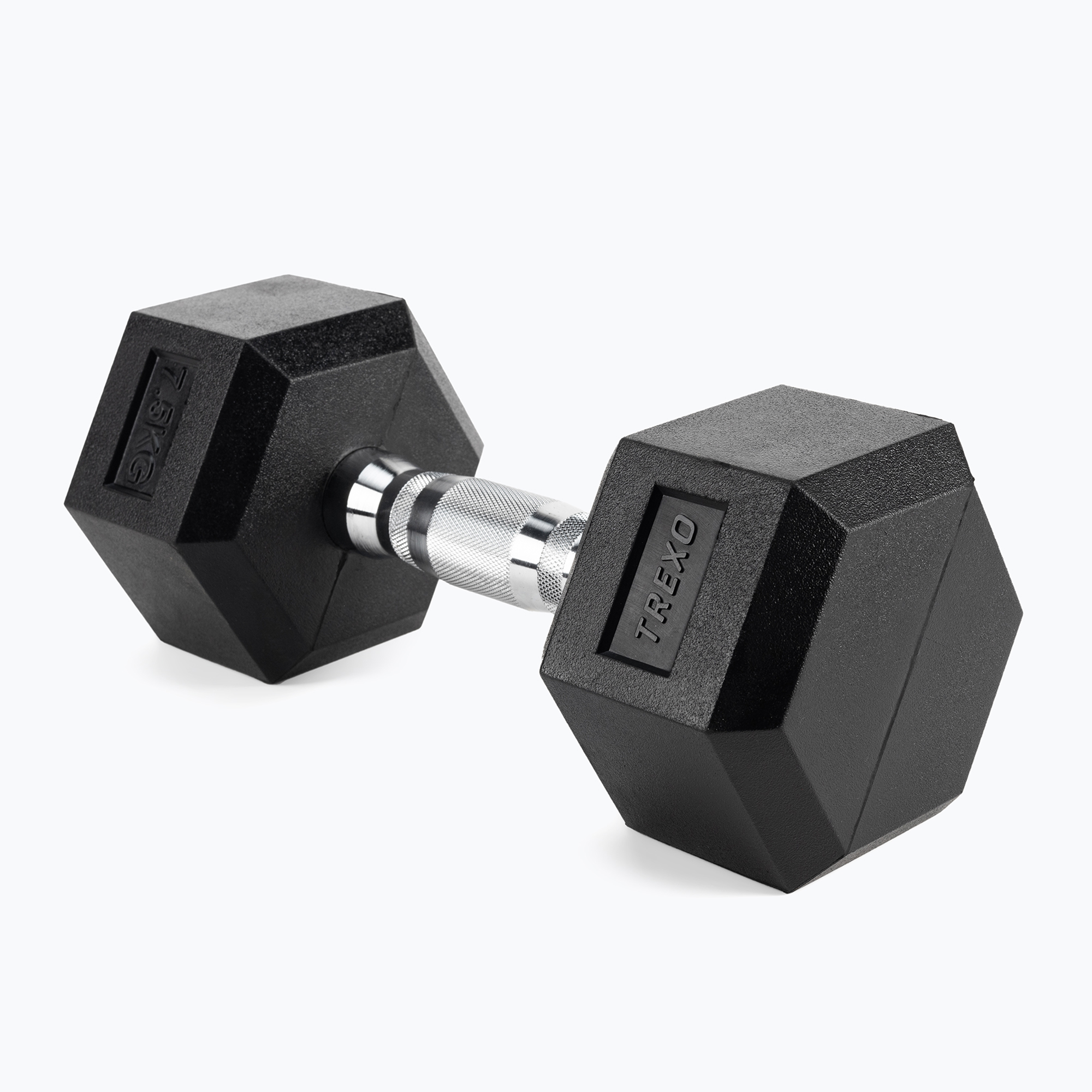 Hantel ogumowany TREXO Hex 7.5 kg 